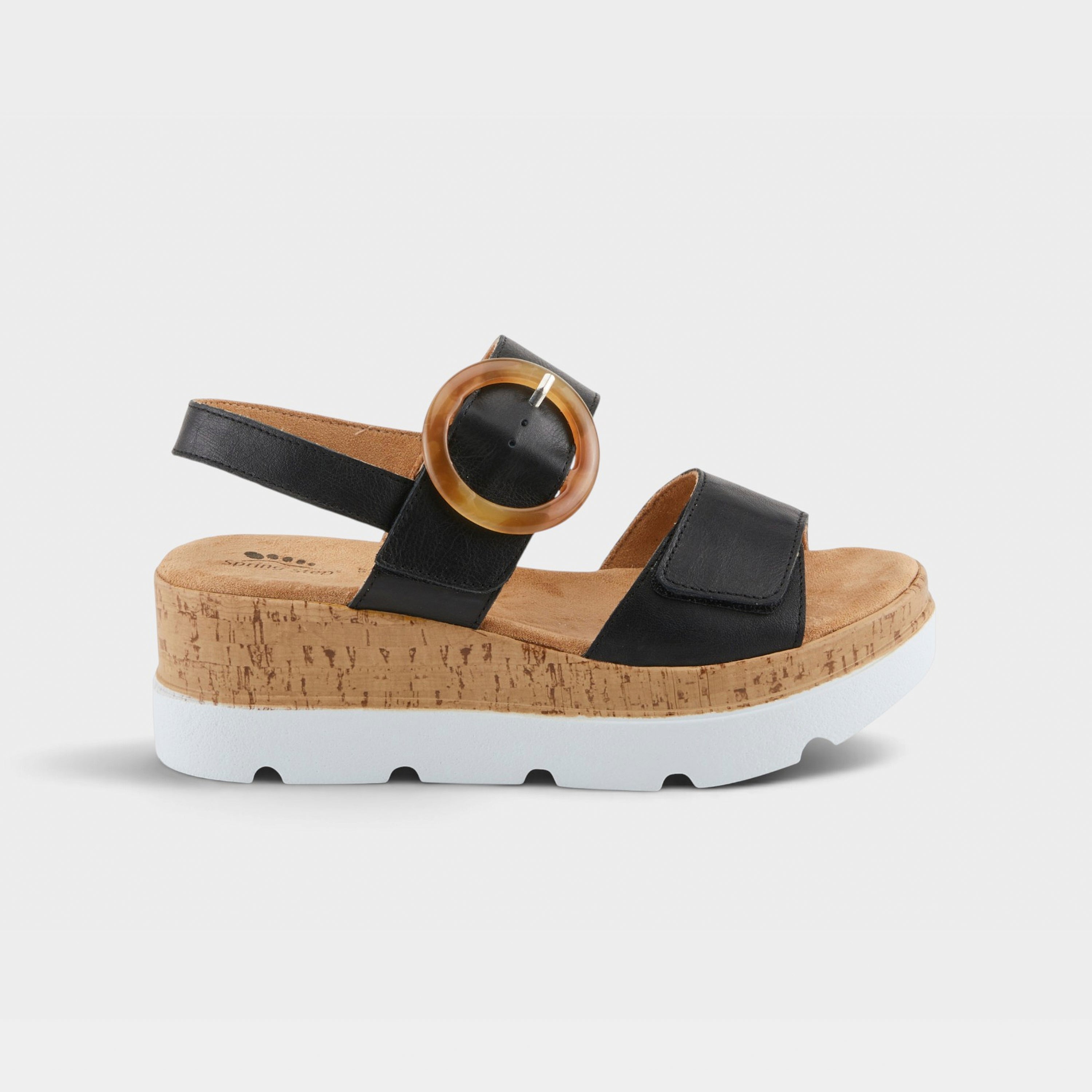 Spring Step Abarah Black Sandal