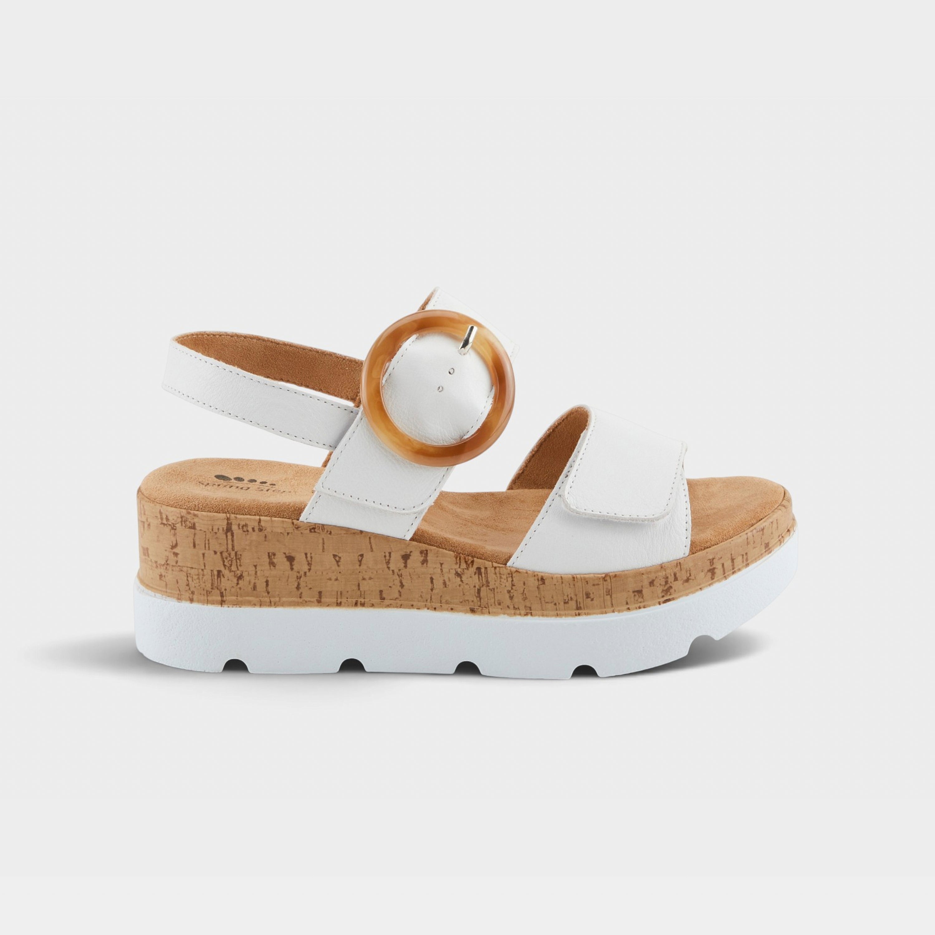 Spring Step Abarah White Sandal