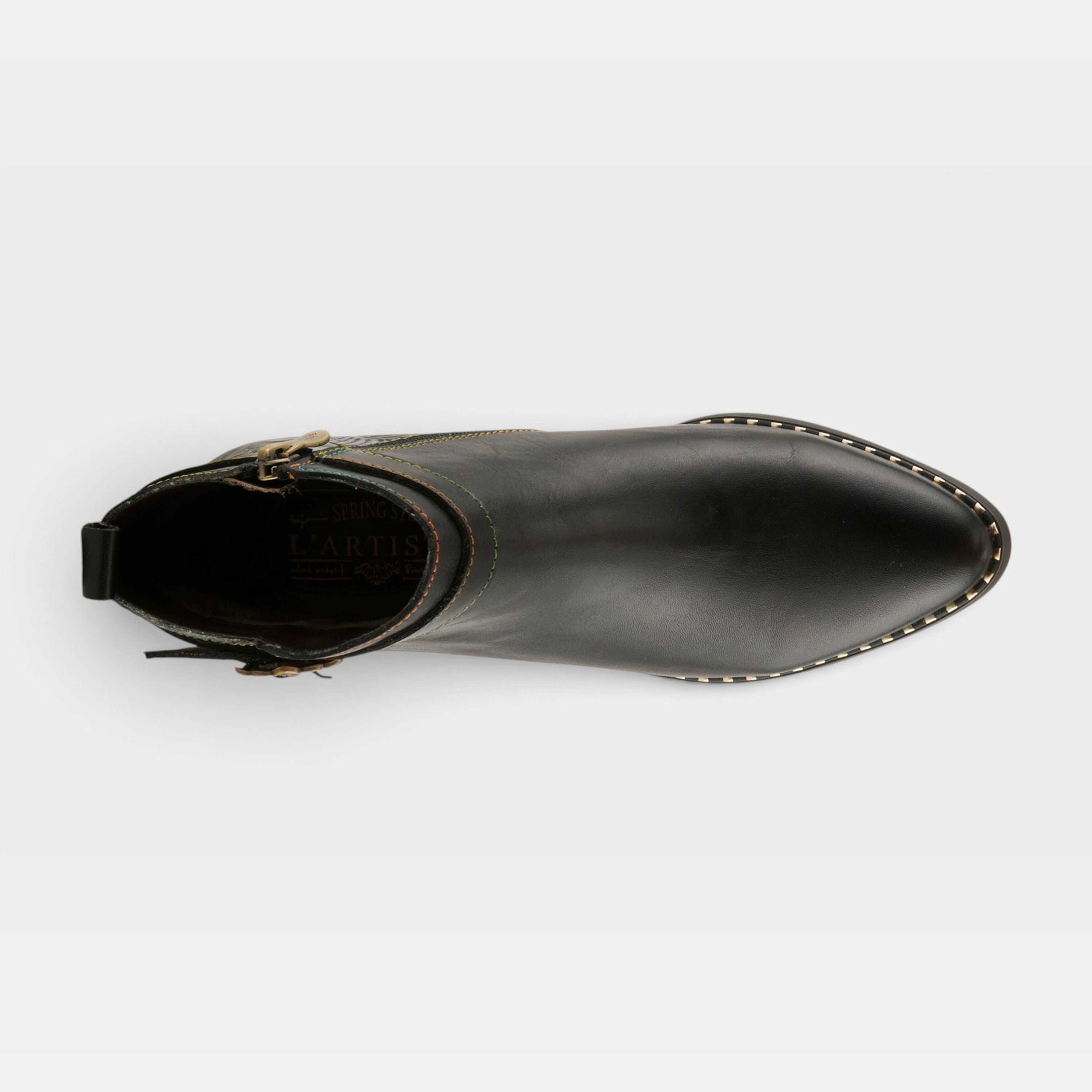 L'Artiste Acree boots in Black, top view