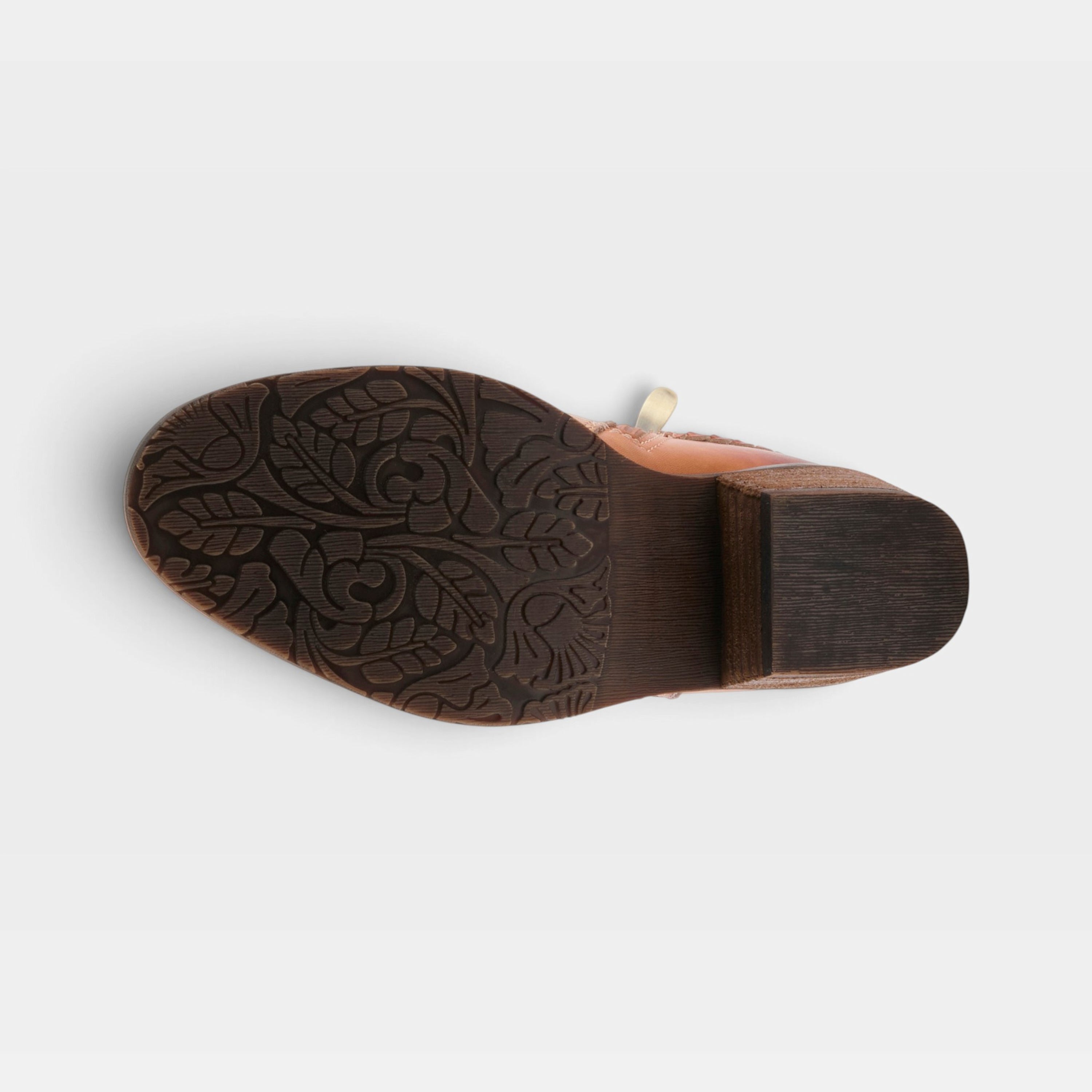 L'Artiste Across boots in Camel Multi, outsole view