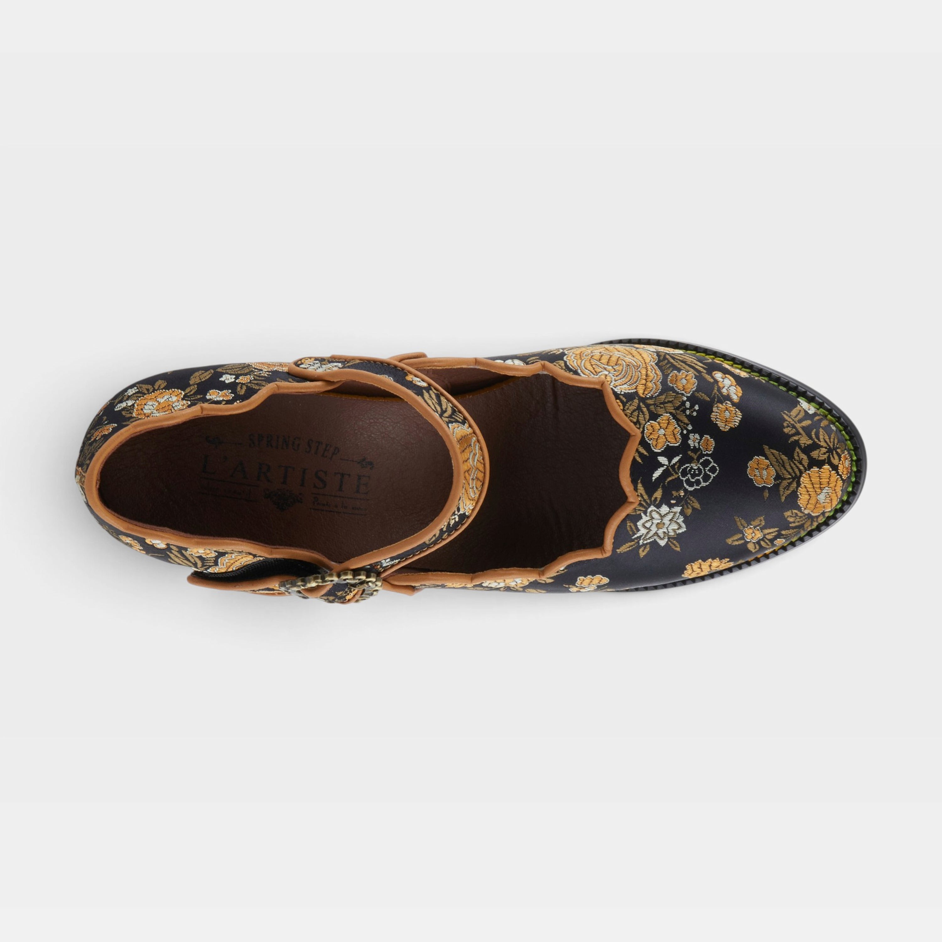 L'Artiste Adodora shoes in Black Multi, top view
