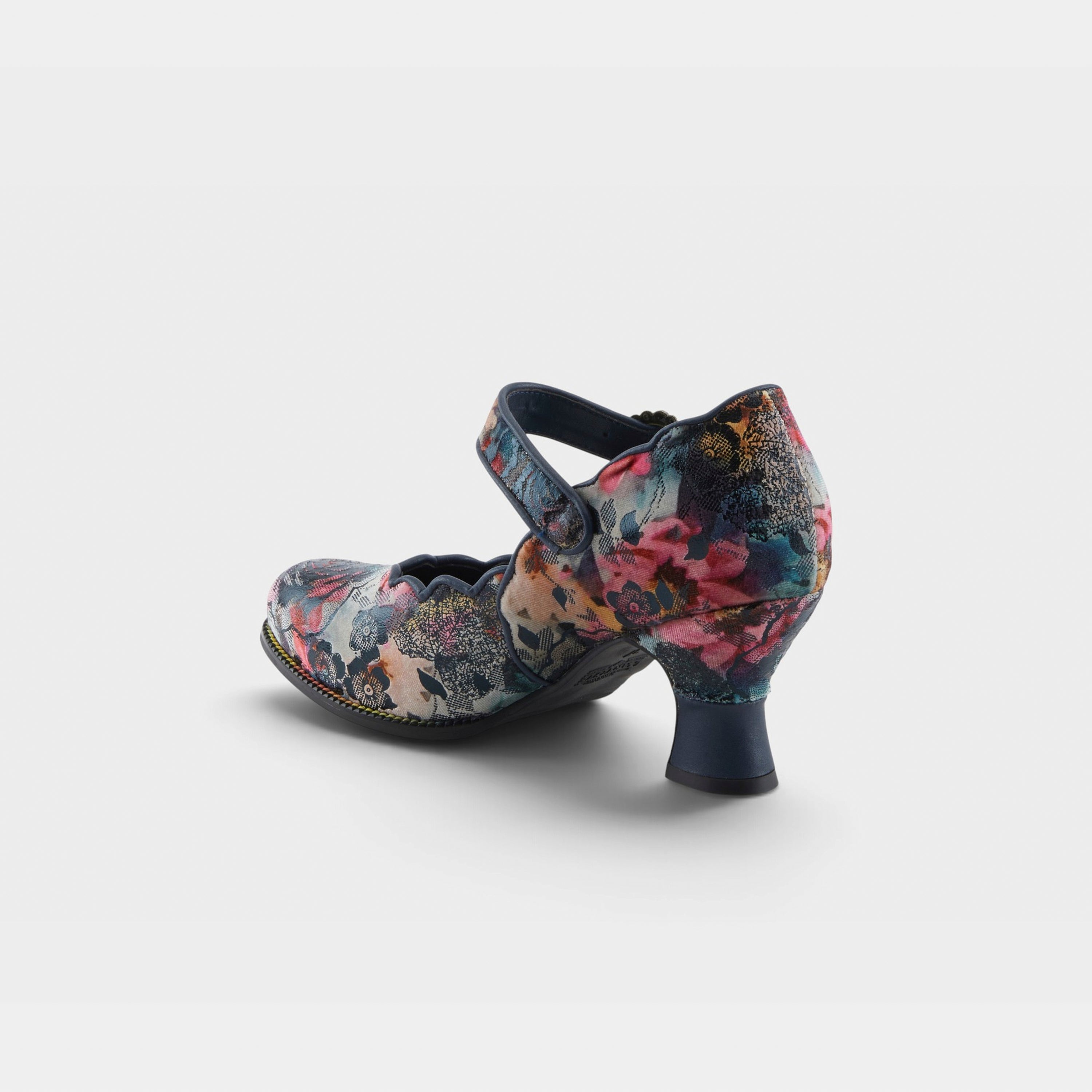 L'Artiste Adodora-Prit shoes in Navy Multi, alternate angle view