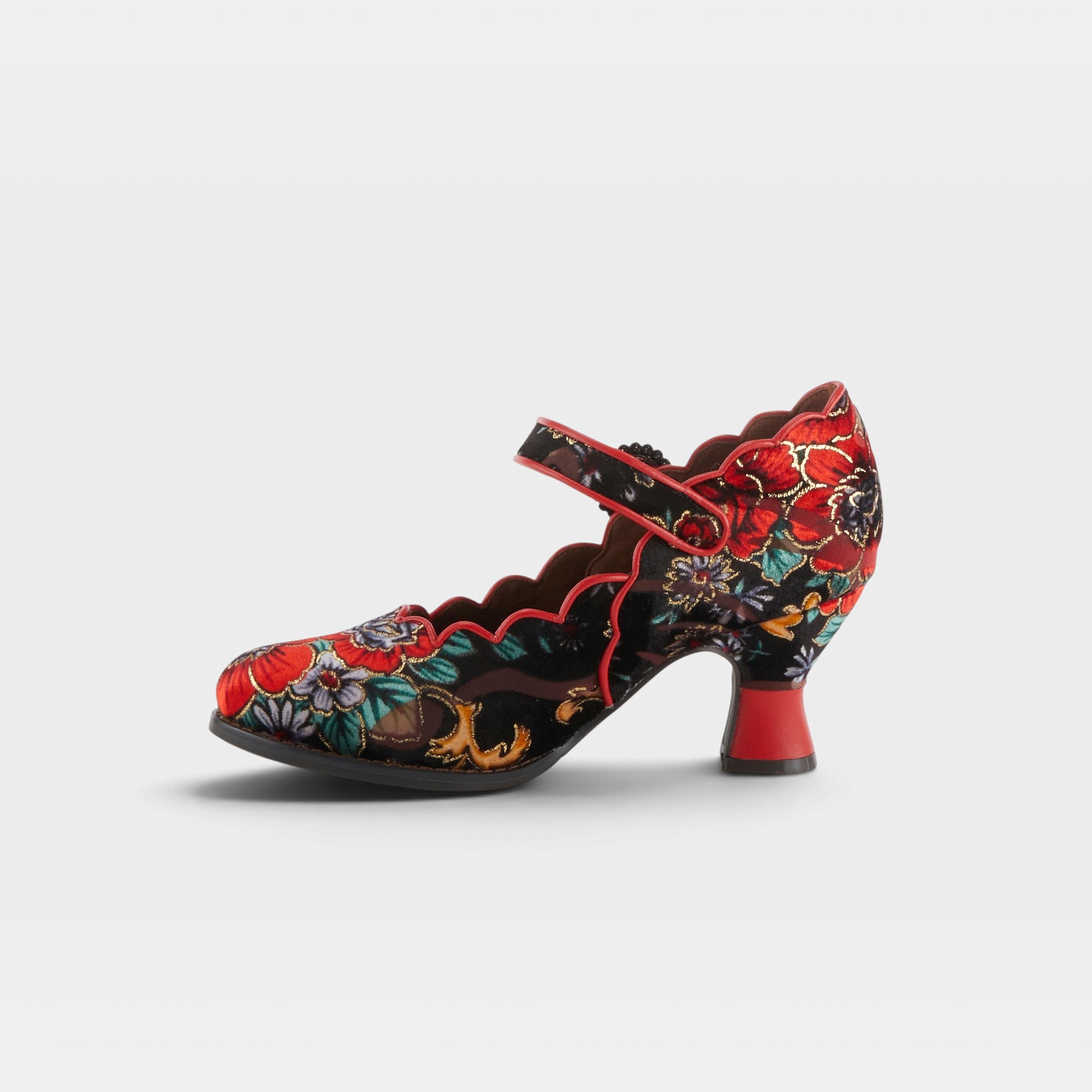 L'Artiste Adodora shoes in Red Multi, side view