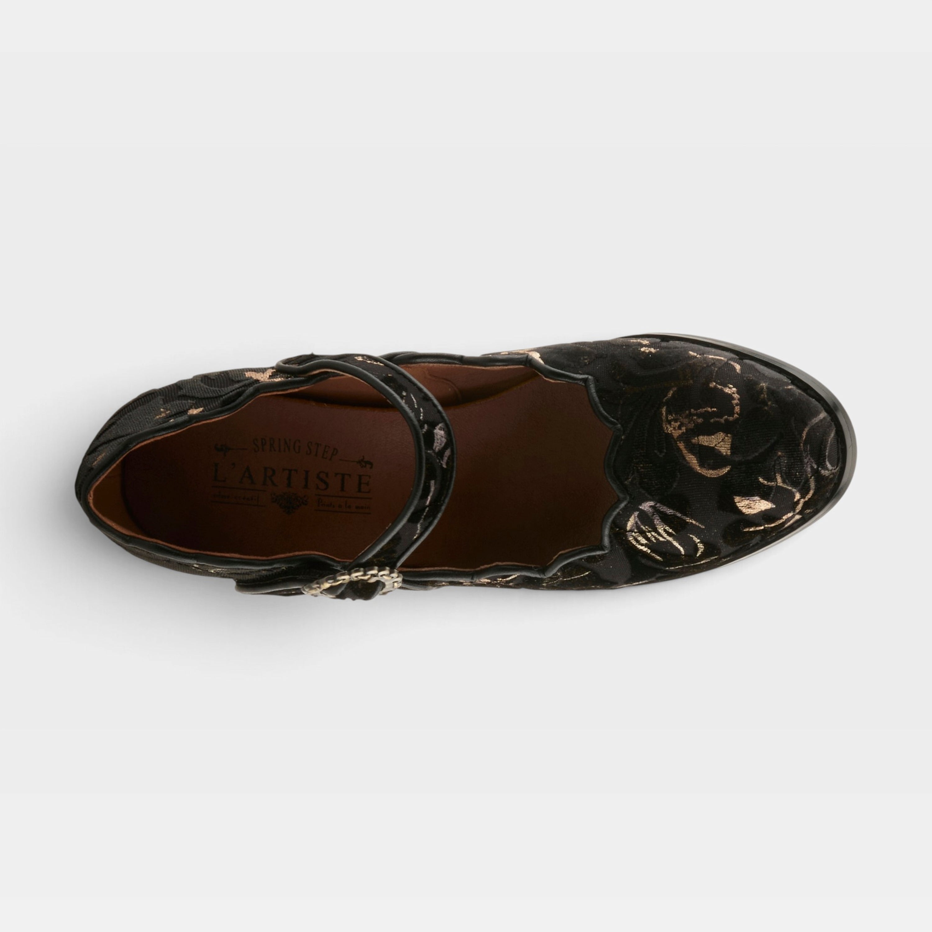 L'Artiste Adodora-Viv shoes in Black Multi, top view