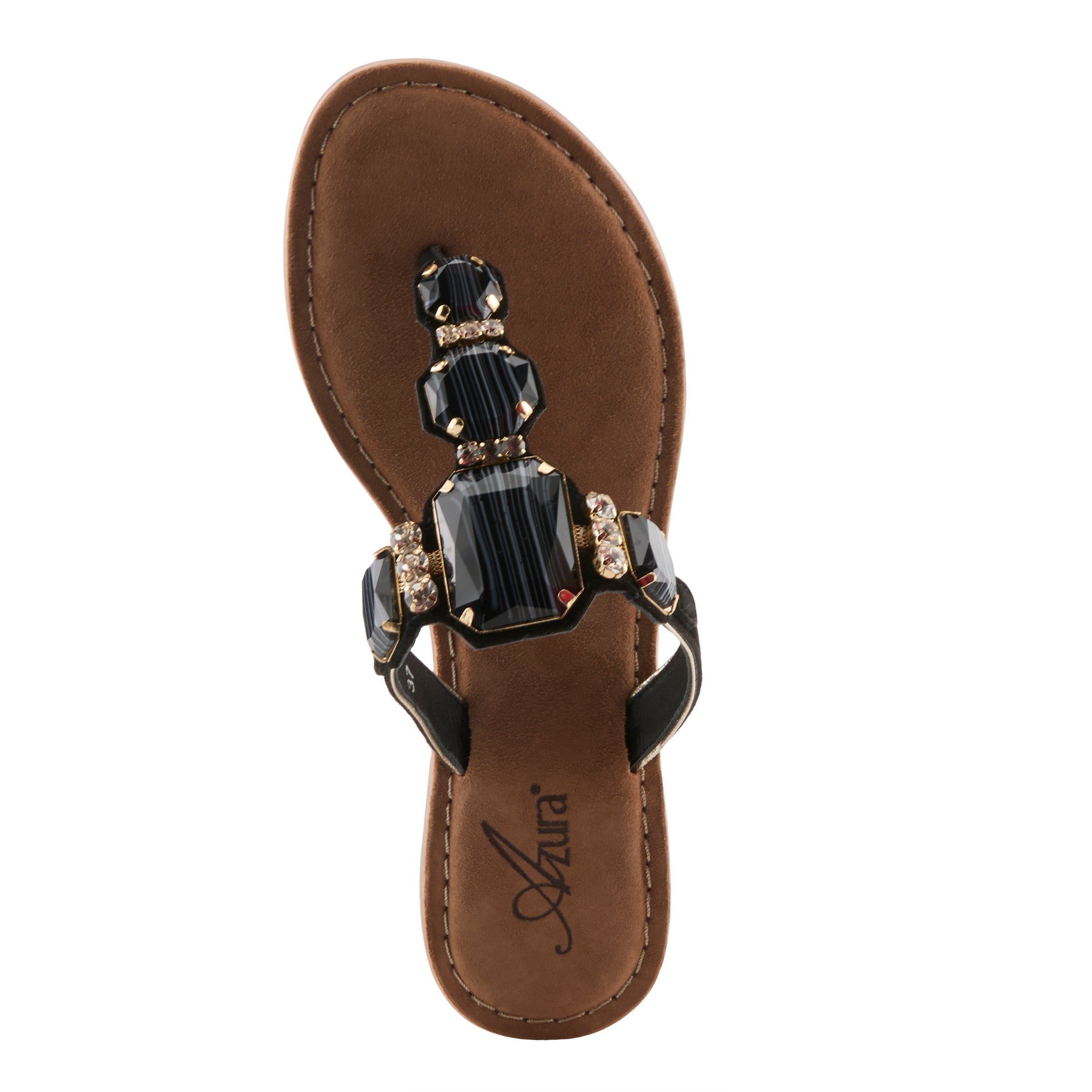 Azura Agates women's sandal in black suede with suede upper