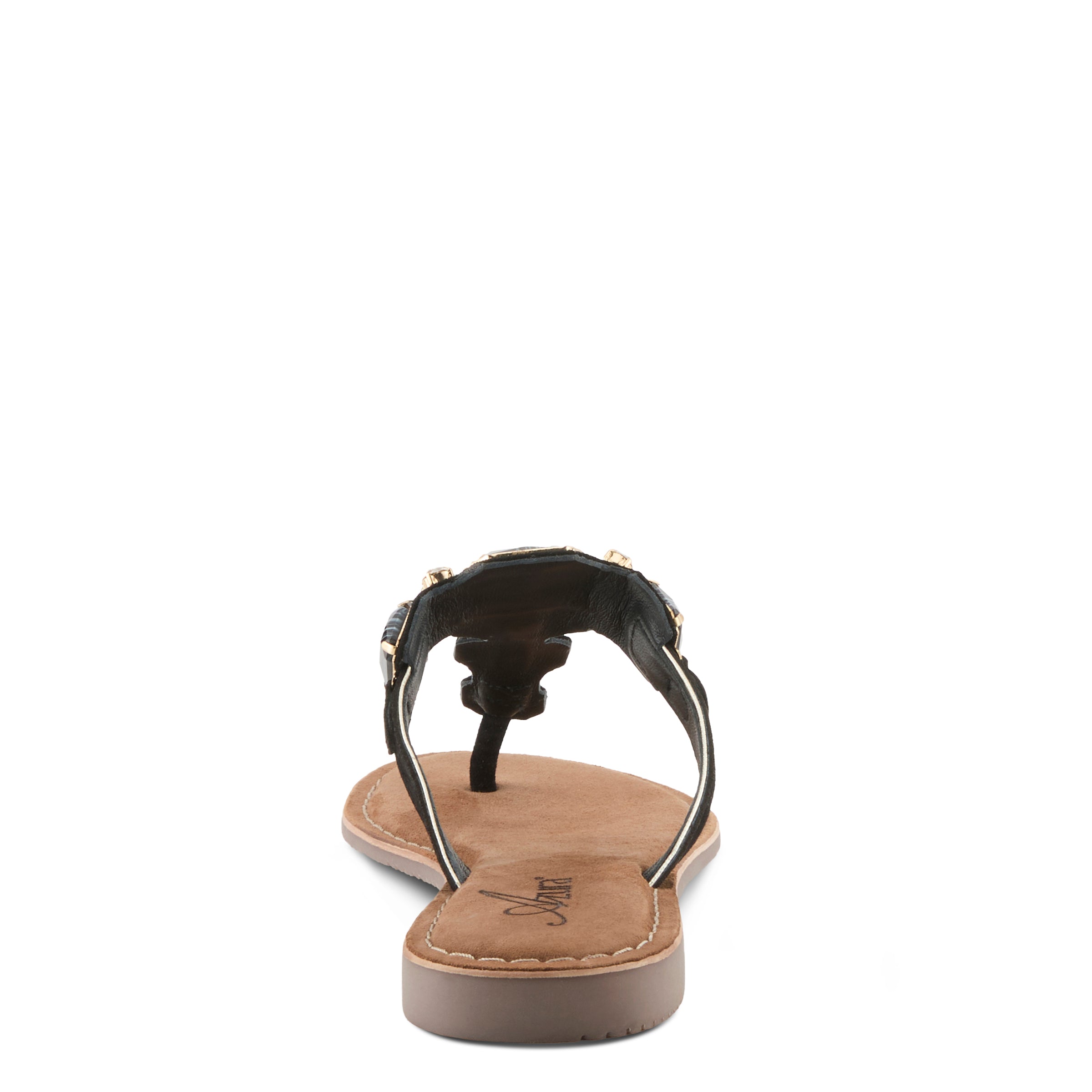 Azura Agates women's sandal in black suede with suede upper