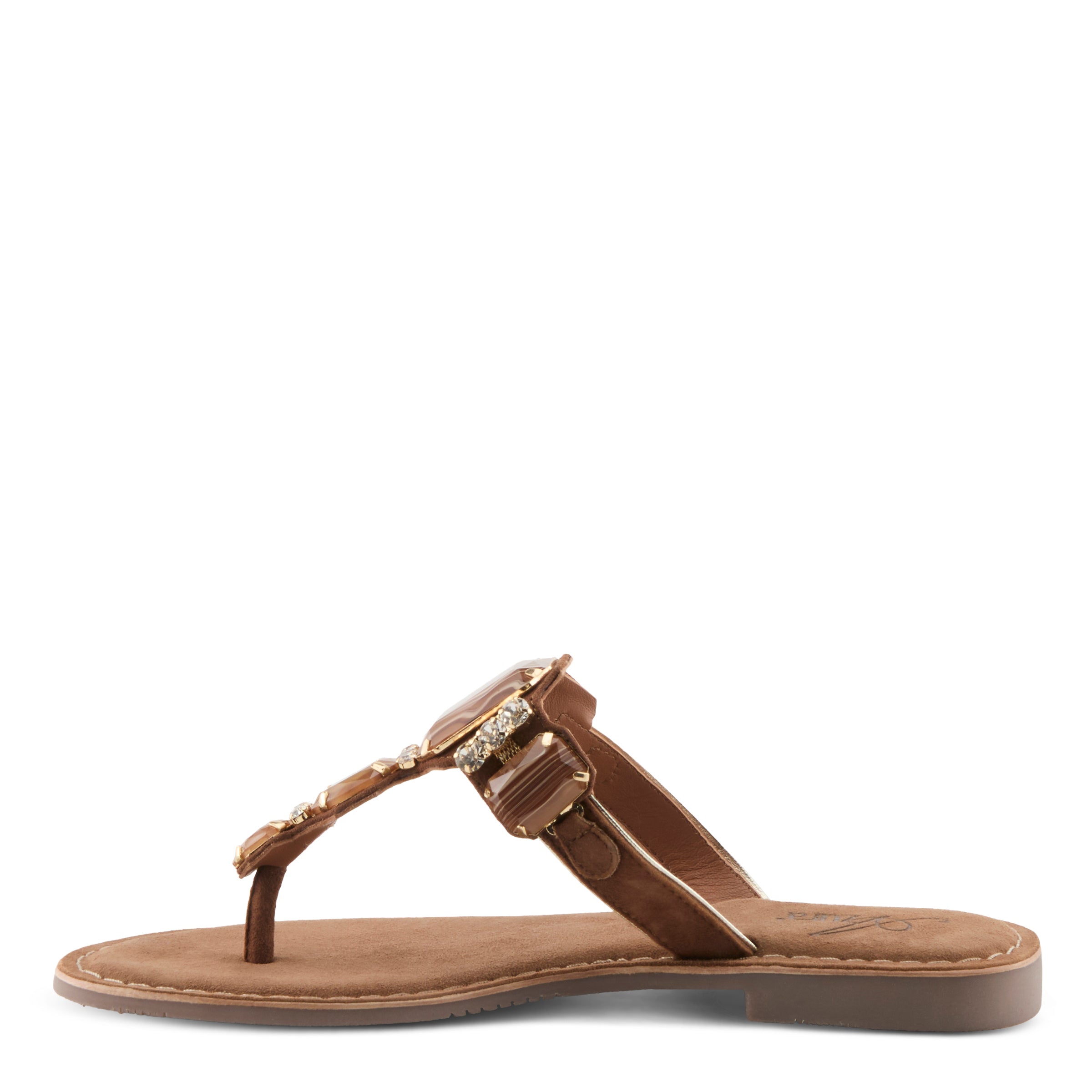Azura Agates women's sandal in tan suede with suede upper