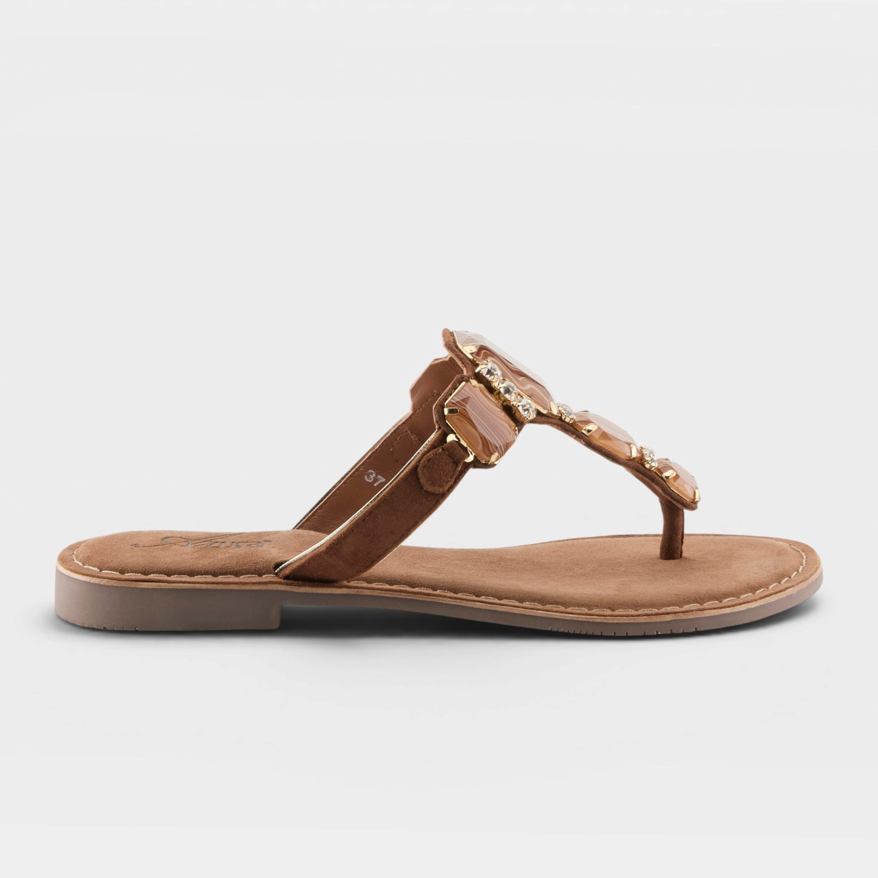 Azura Agates Tan Suede Sandal