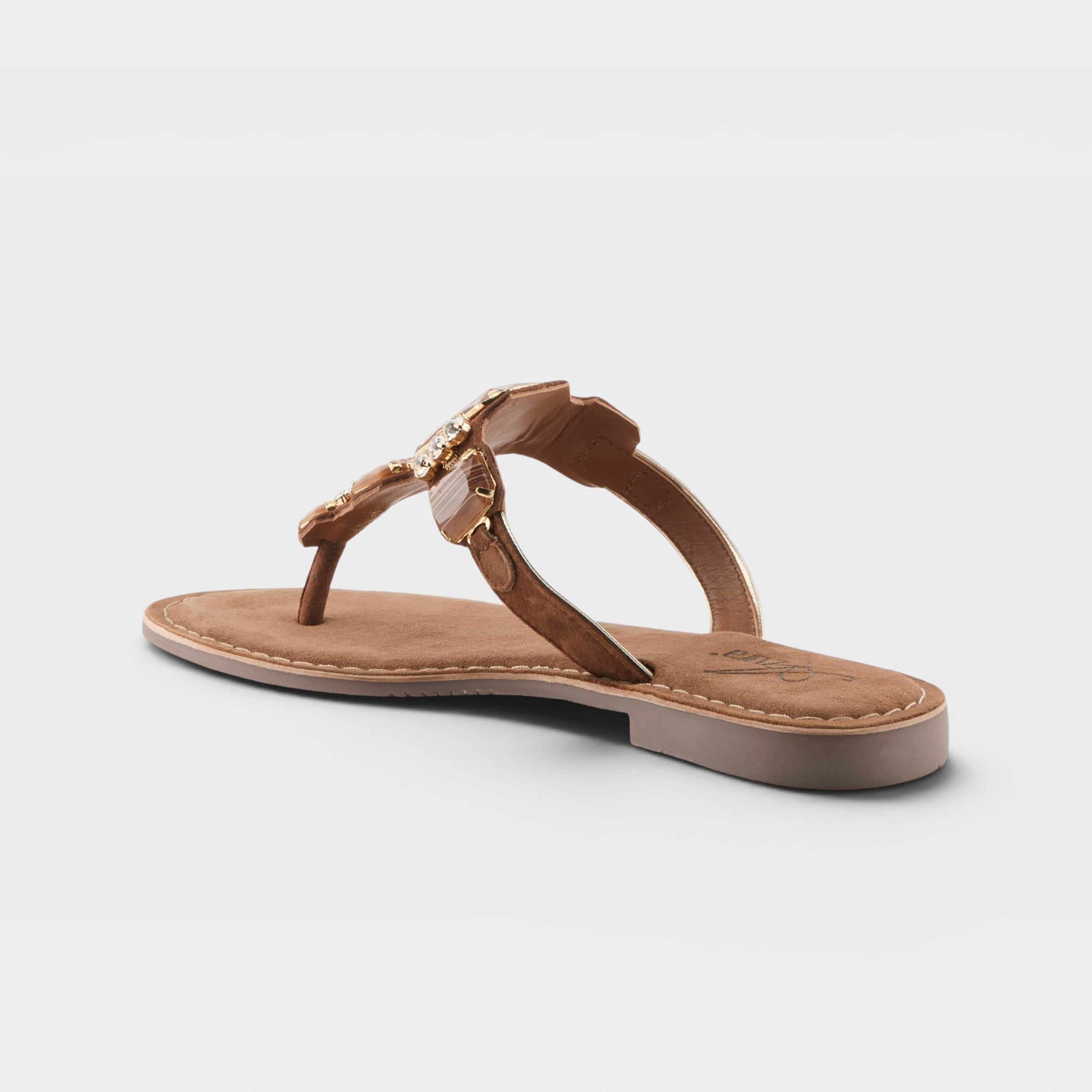 Azura Agates Tan Suede Sandal