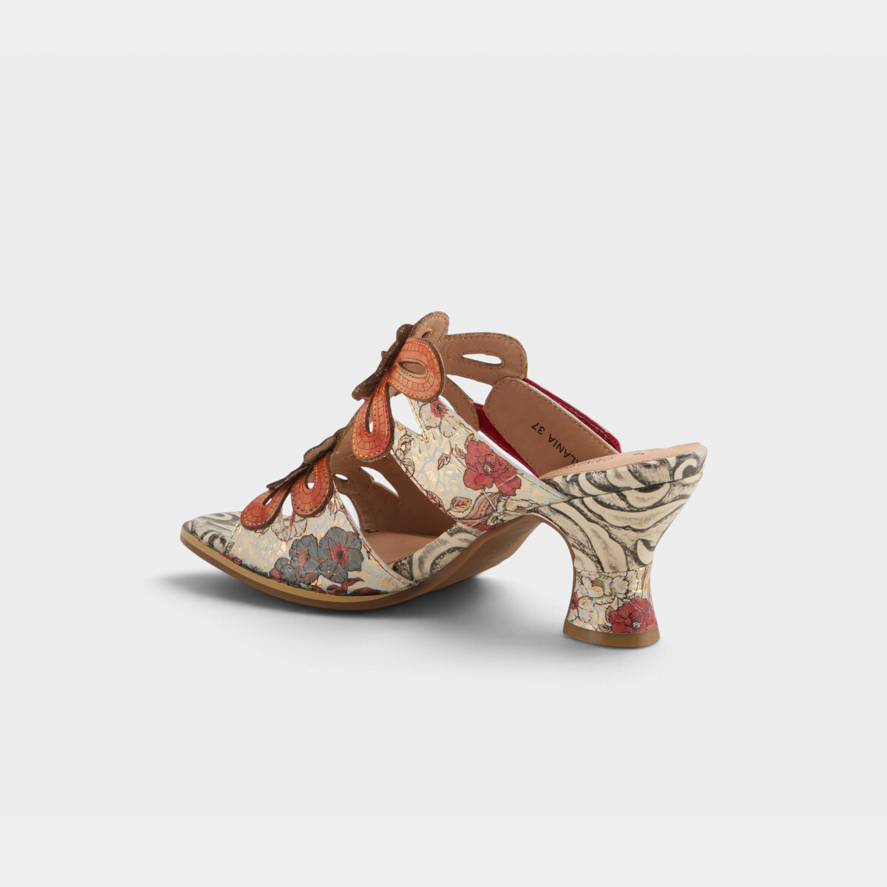 L'Artiste Alania sandals in Orange Multi, alternate angle view