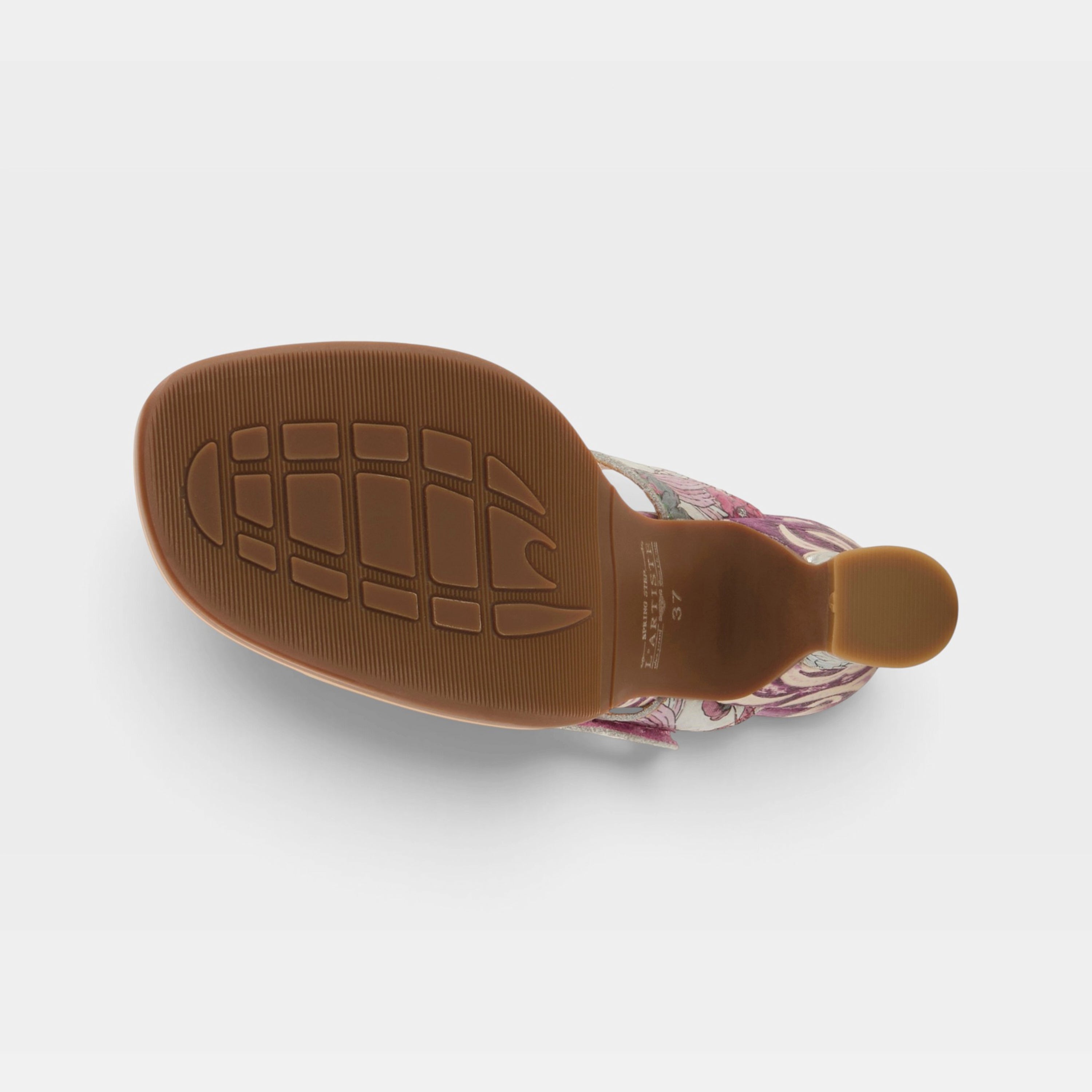 L'Artiste Alania sandals in Purple Multi, outsole view