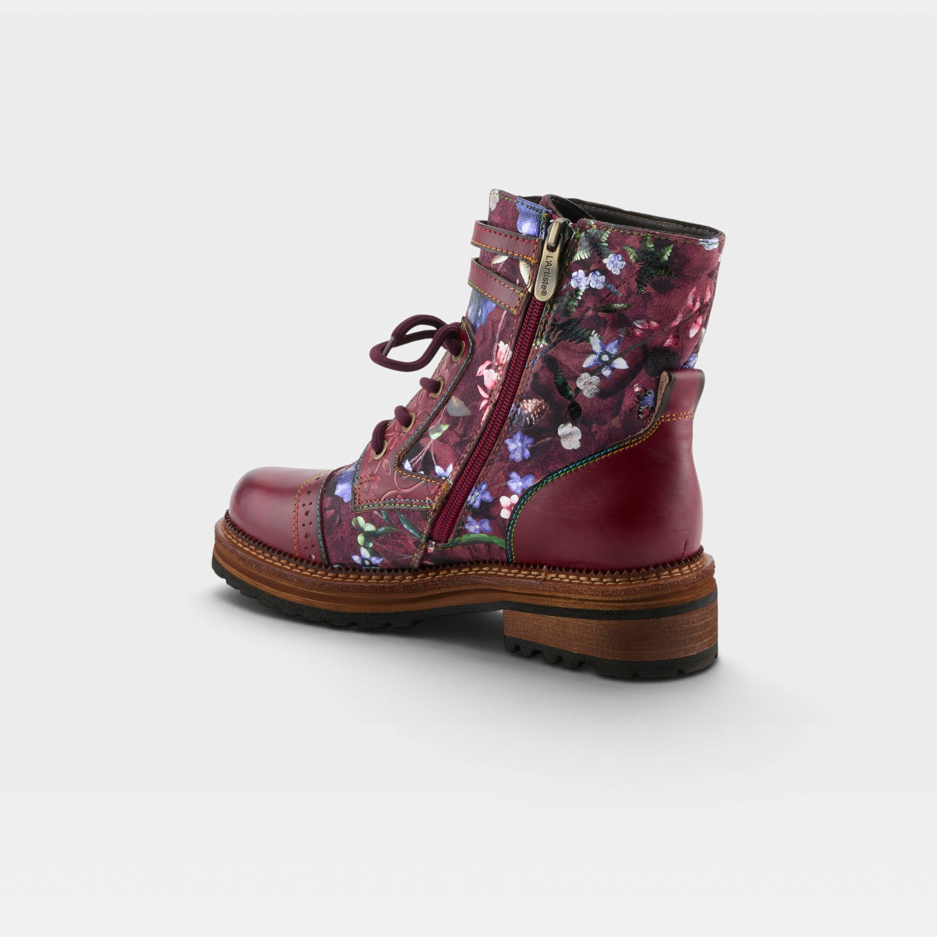 L'Artiste Alltheway booties in Bordeaux Multi, alternate angle view