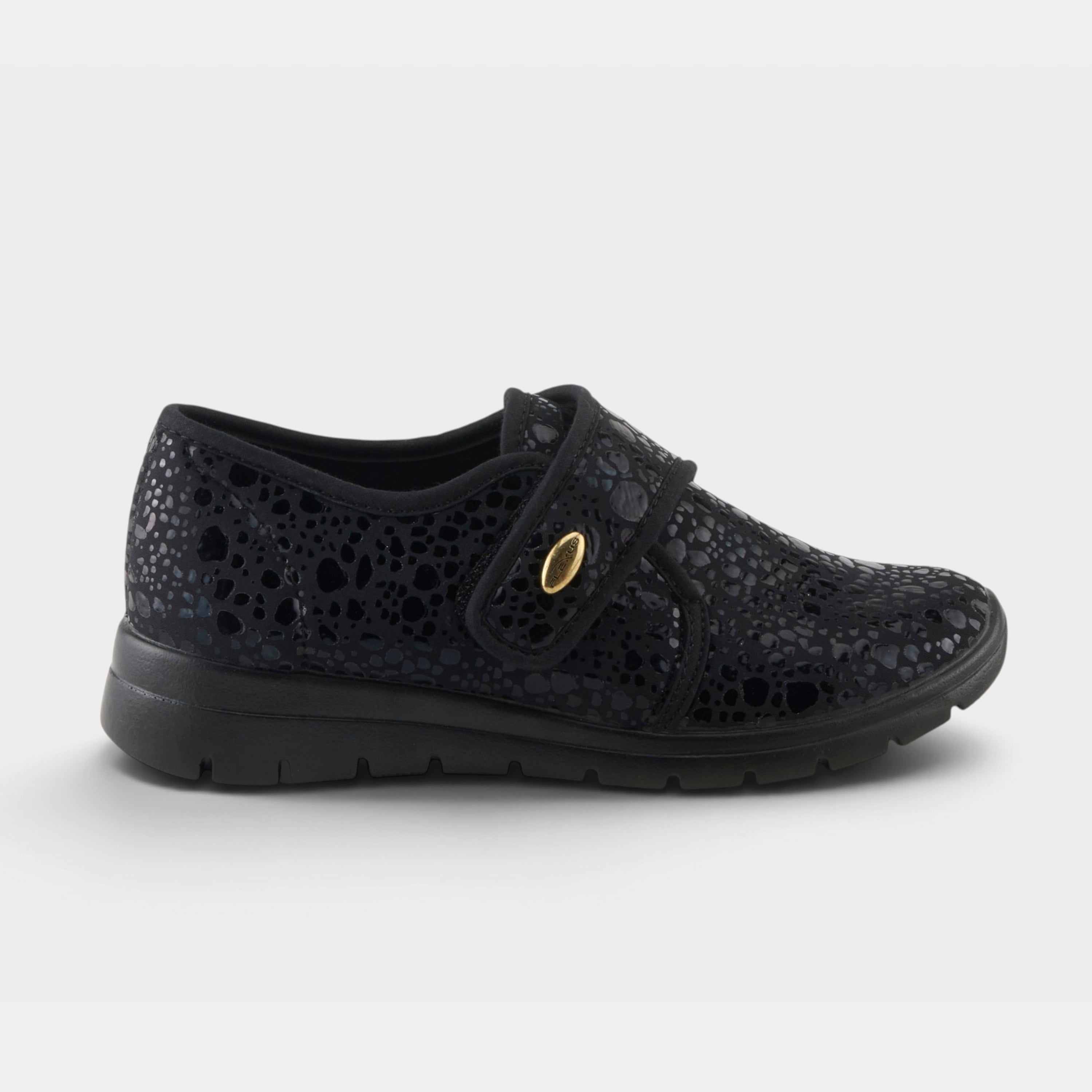 Flexus Amay Black Croco Shoe