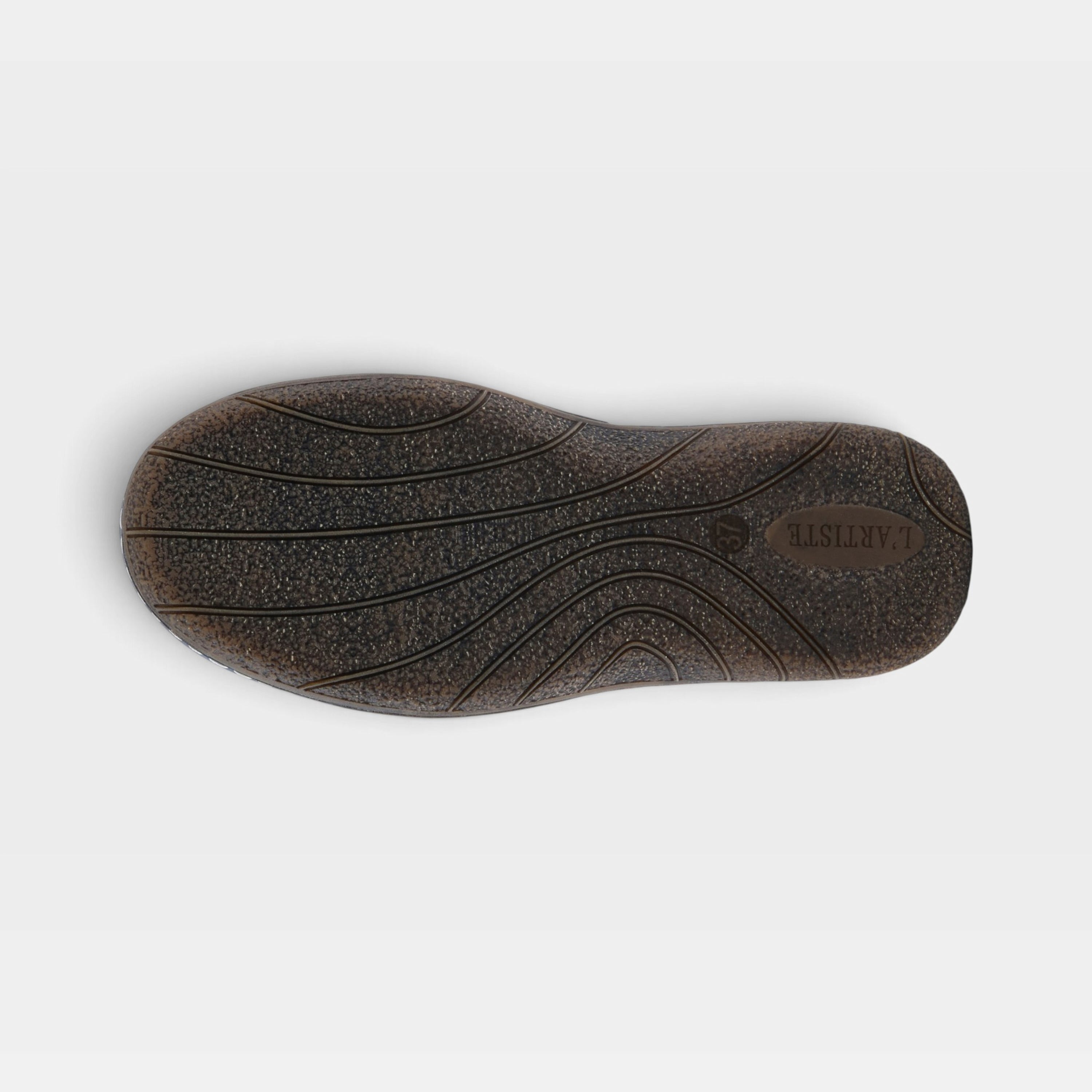 L'Artiste Annawan shoes in Blue Multi, outsole view