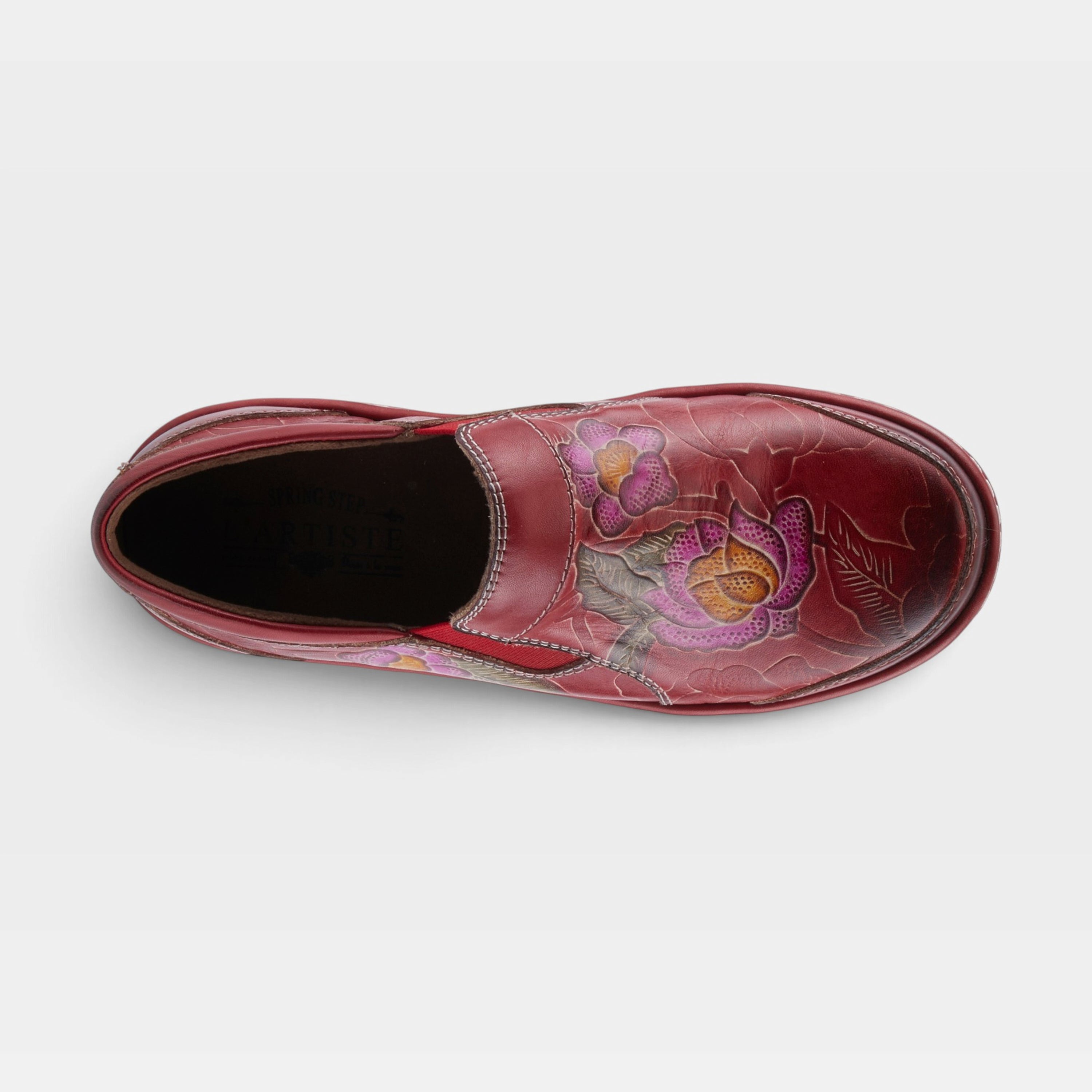 L'Artiste Annawan shoes in Red Multi, top view