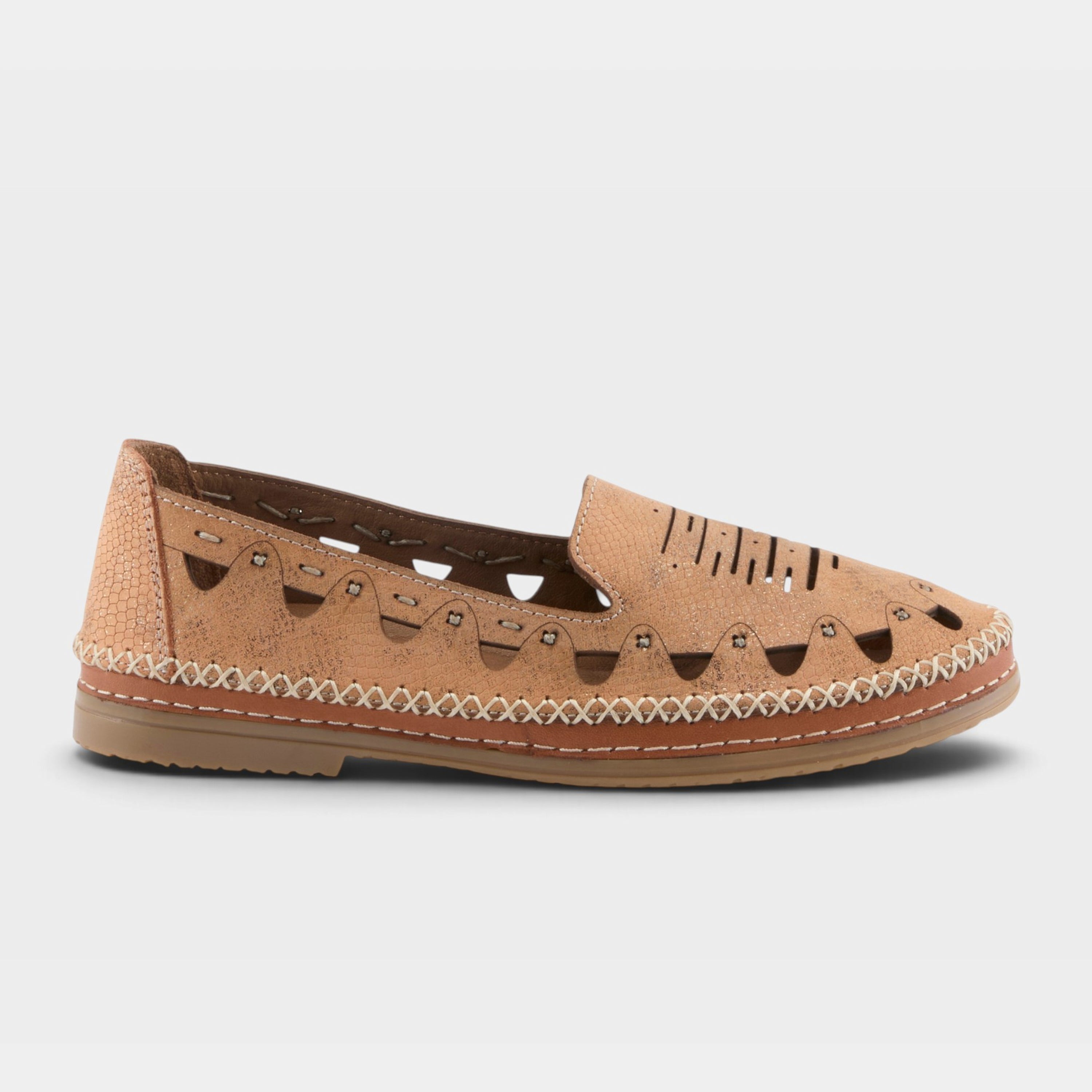 Spring Step Anoura Peach Croco Loafer