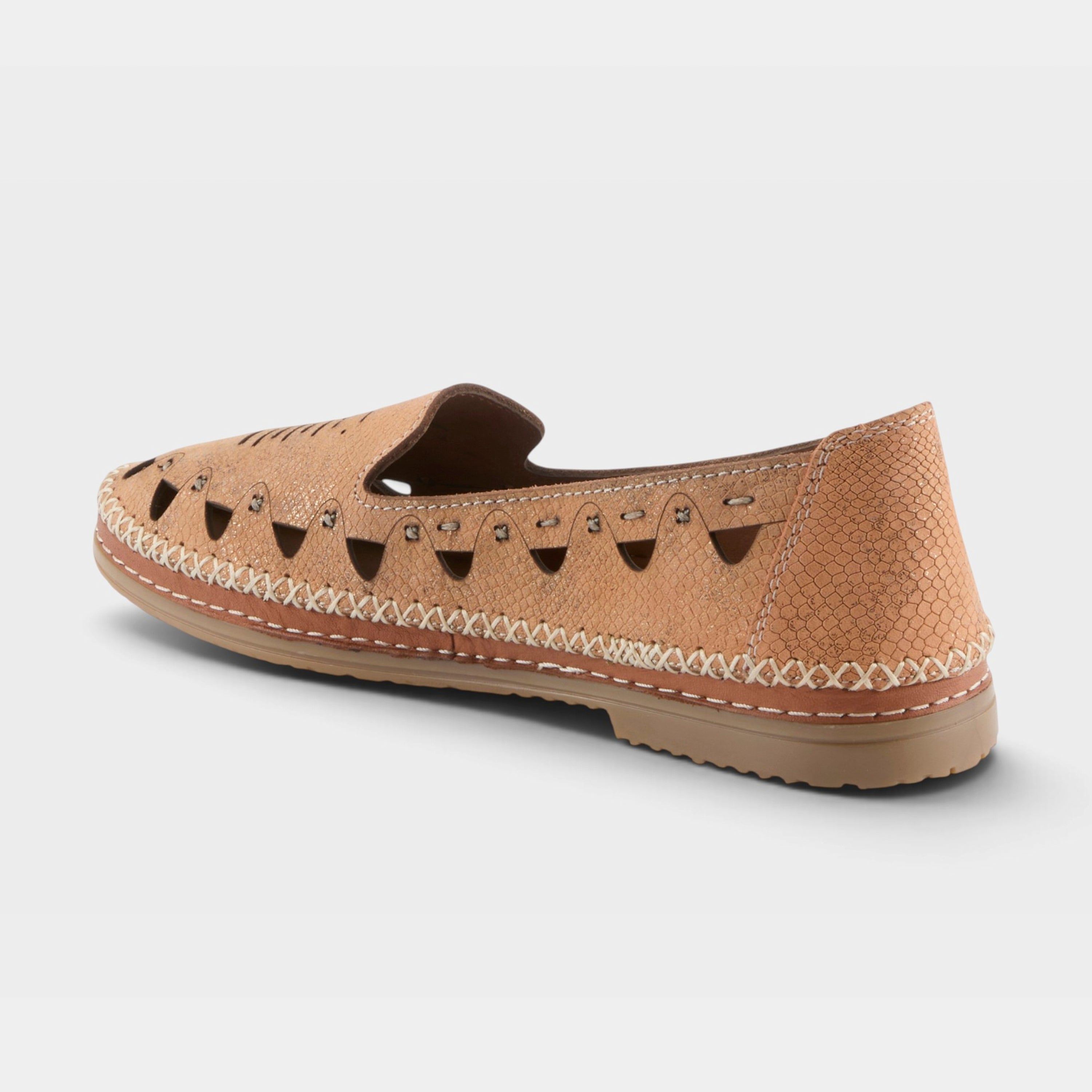 Spring Step Anoura Peach Croco Loafer
