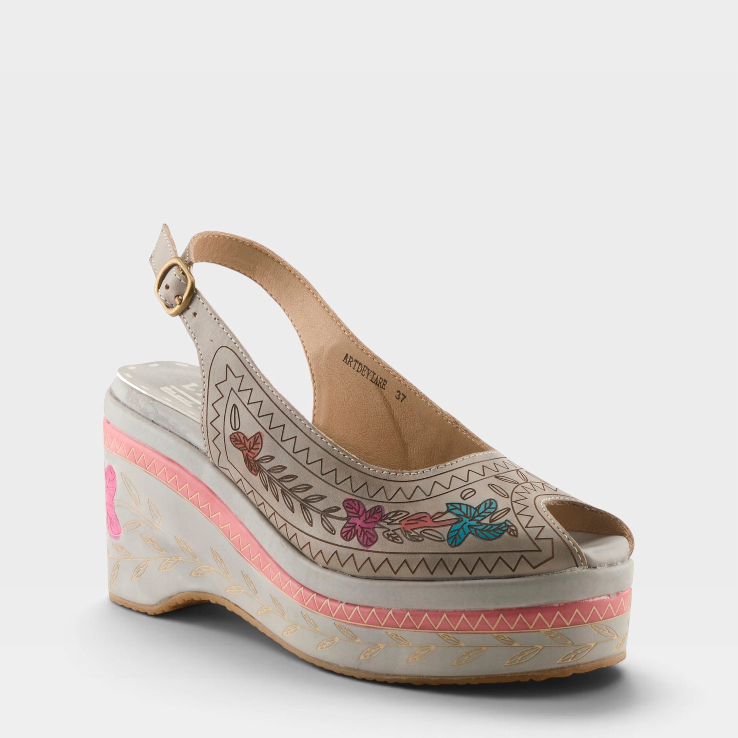 L'Artiste Artdevivre Wedge Heel Sandals by Spring Step Shoes