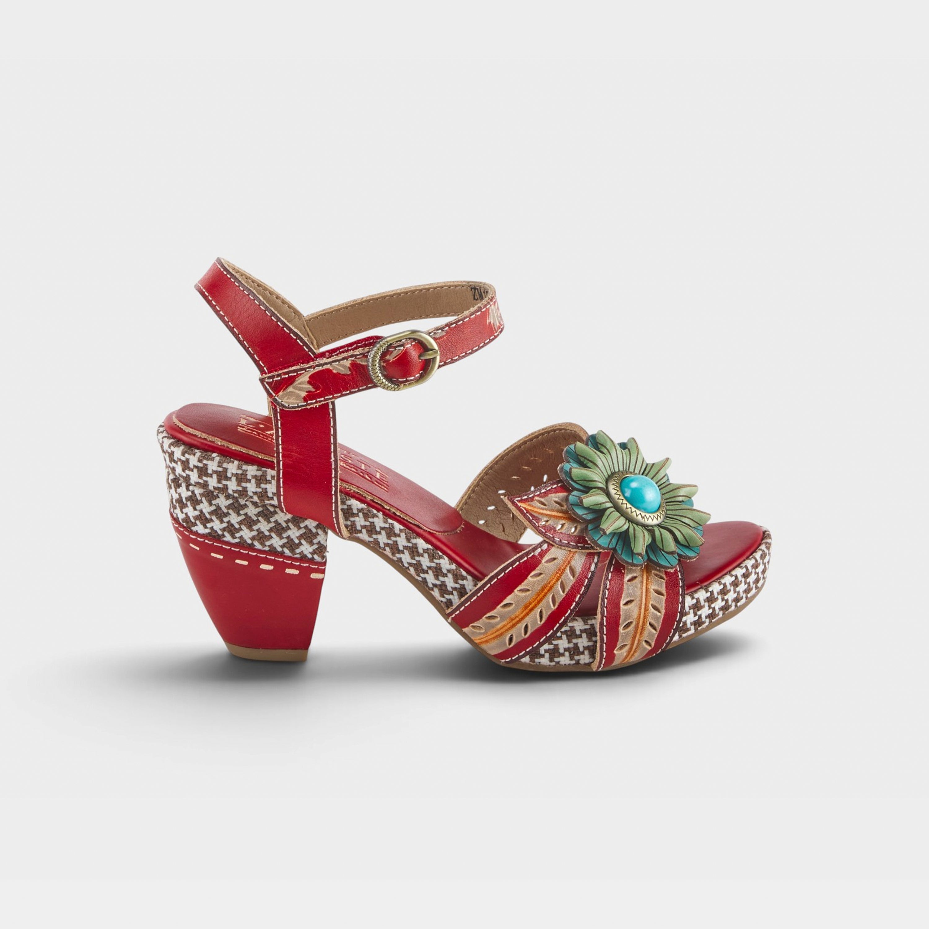 L'Artiste Astarr sandals in Red Multi, hero view