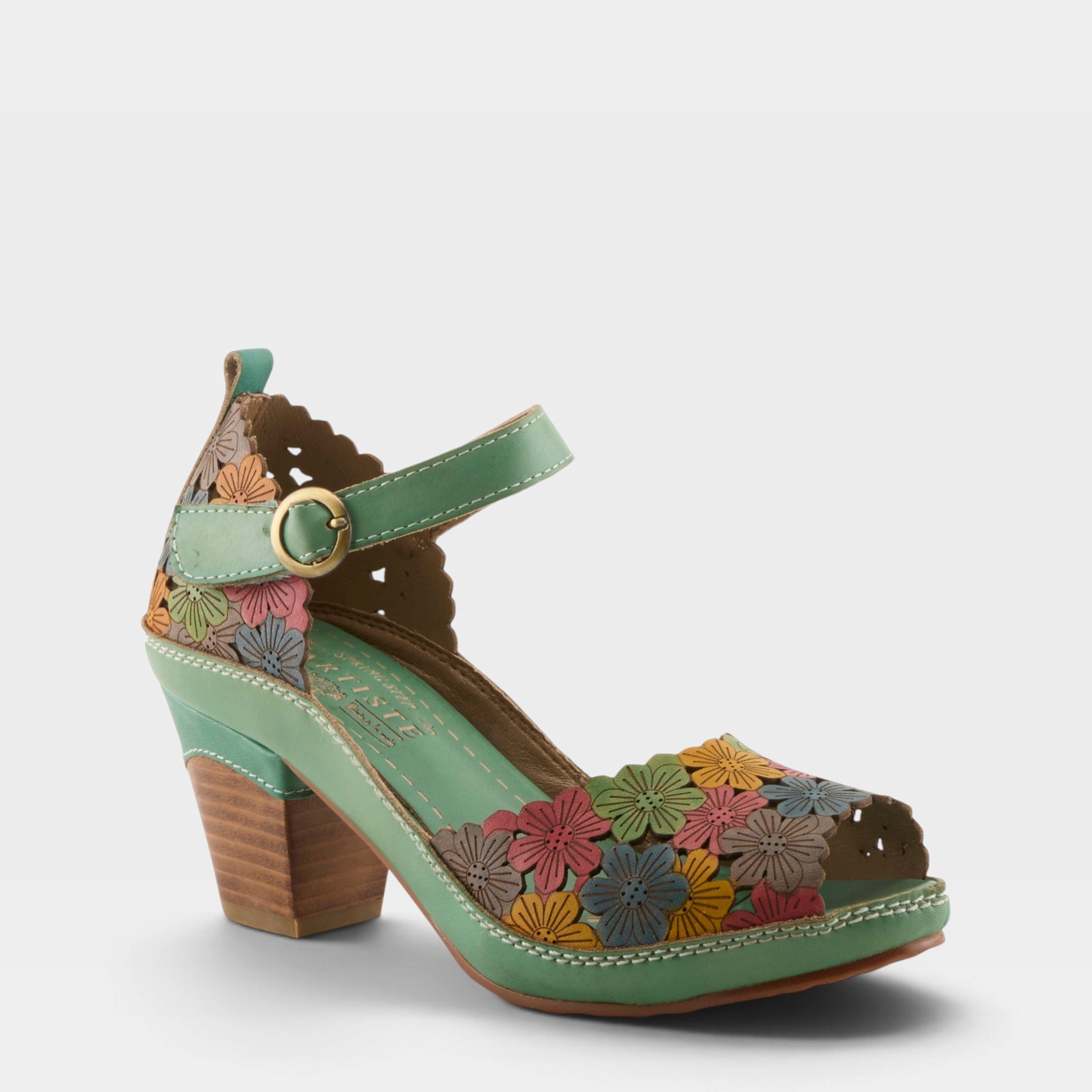 L'Artiste Avnia Ankle Strap block heel Shoes - Spring Step Shoes