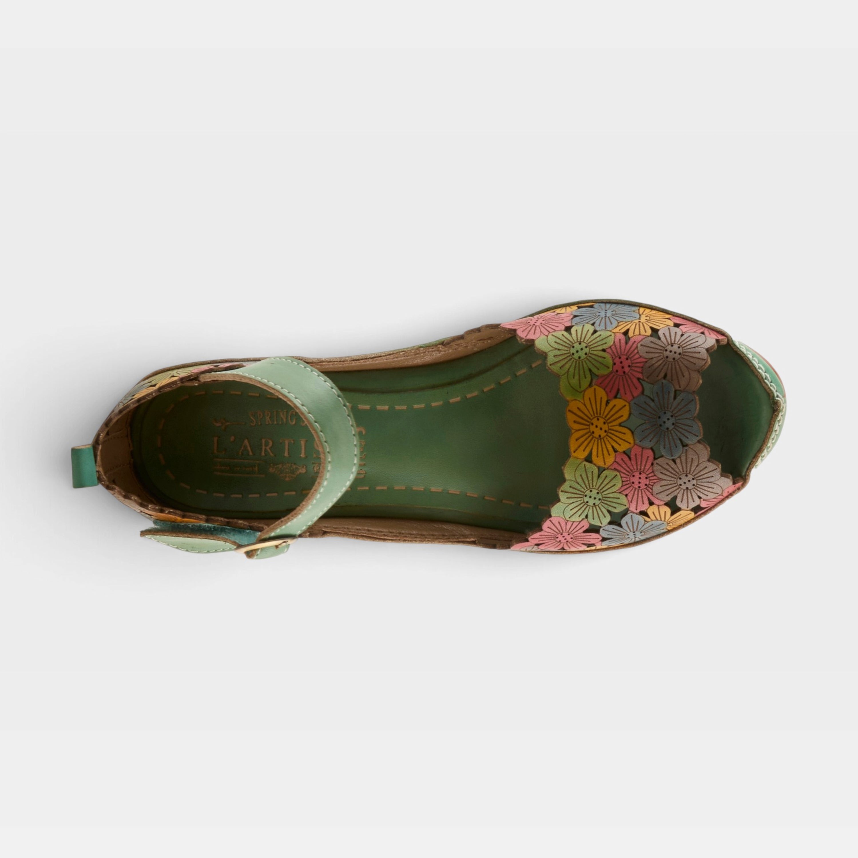 L'Artiste Avnia ankle strap shoes in Blue Multi, top view
