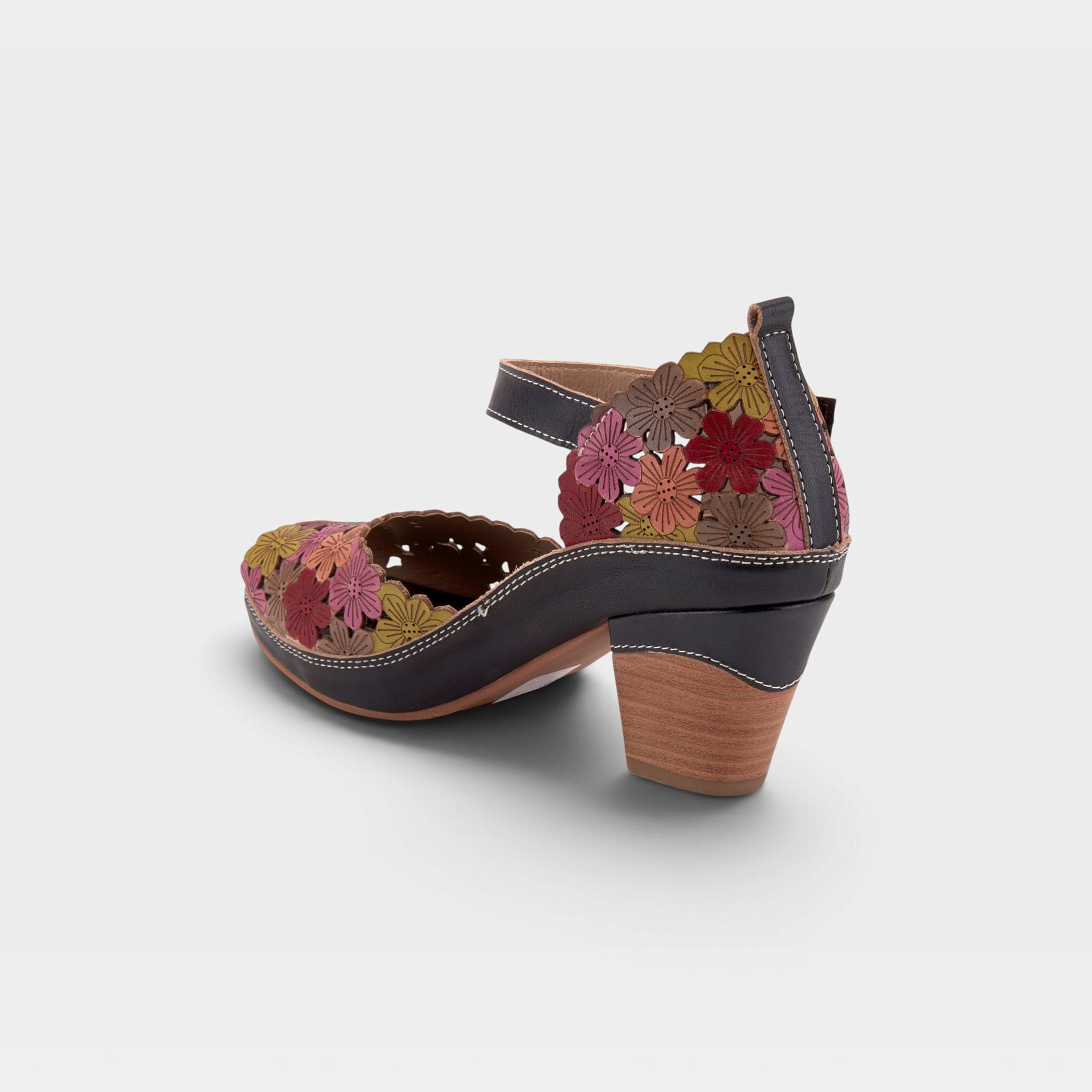 L'Artiste Avnia ankle strap shoes in Black Multi, alternate angle view