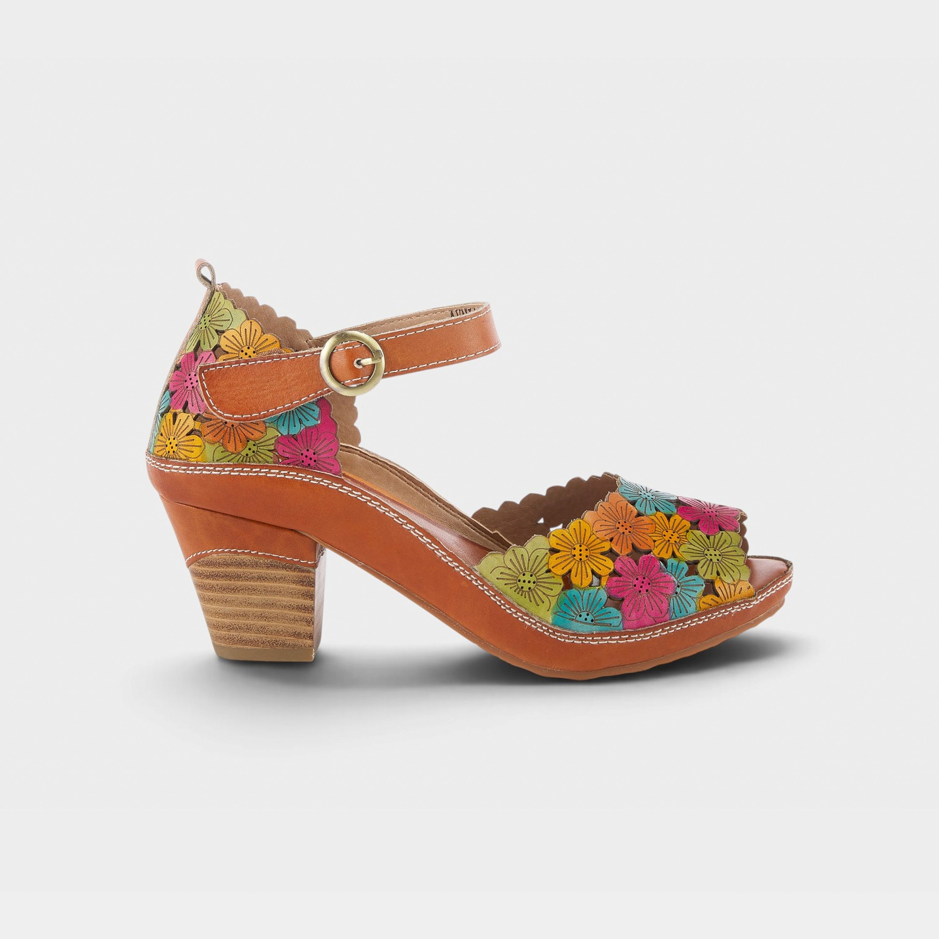 L'Artiste Avnia ankle strap shoes in Camel Multi, hero view