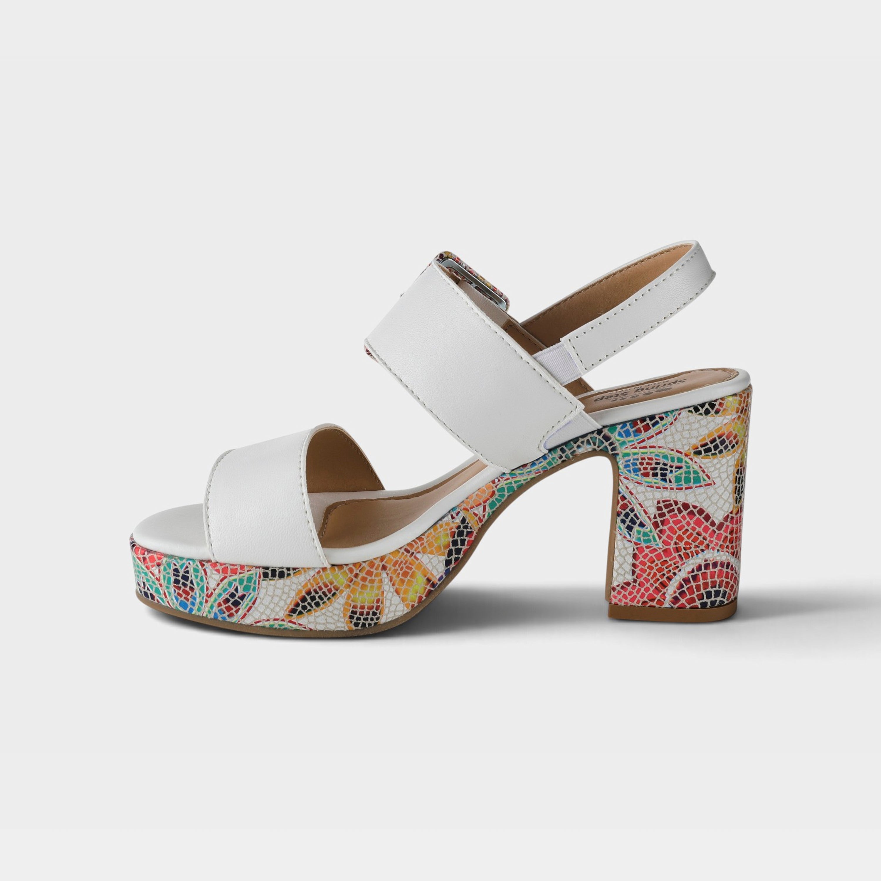 Spring Step Azucar White Multi Sandal