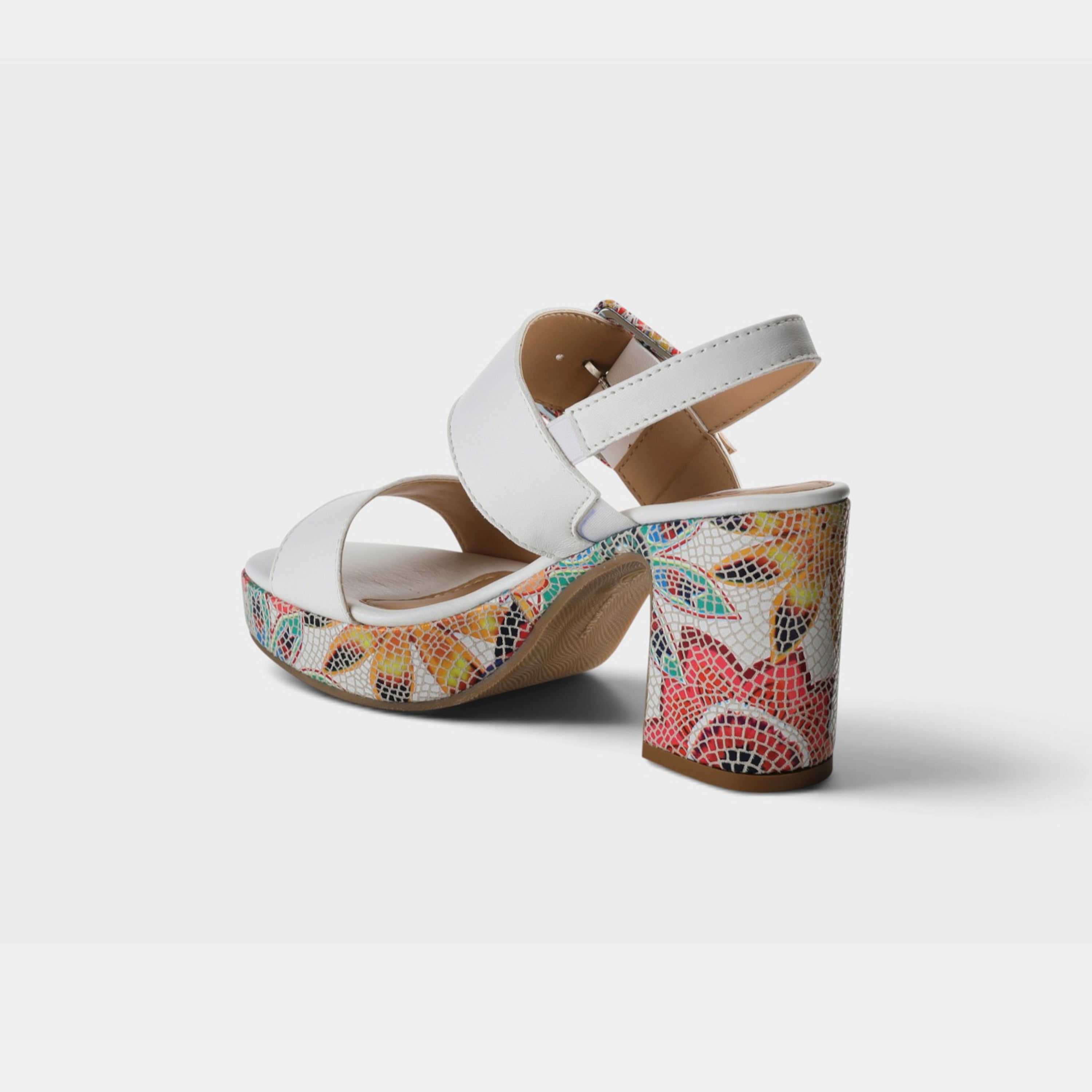 Spring Step Azucar White Multi Sandal