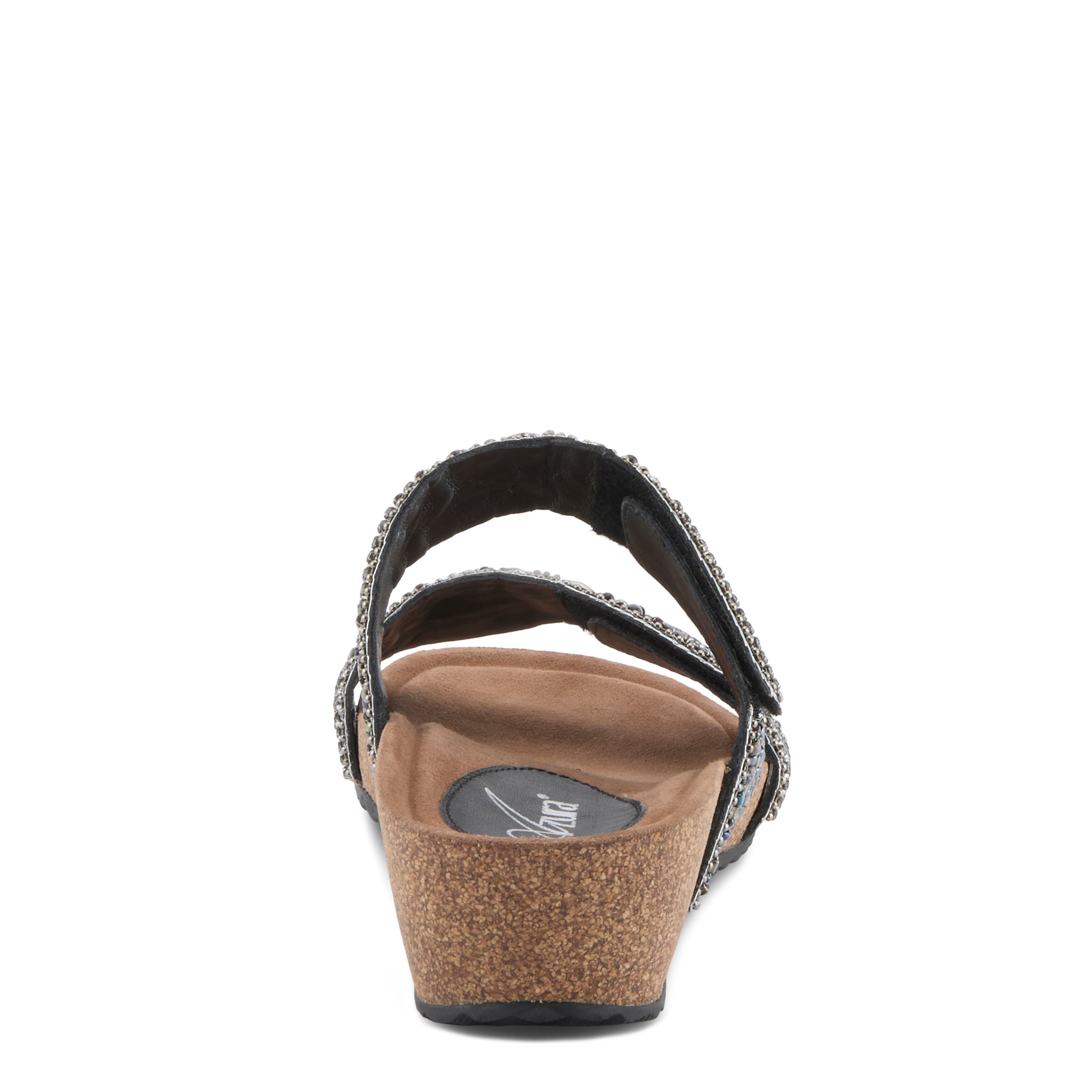 Azura Bahamian women's wedge slide sandal in black multi