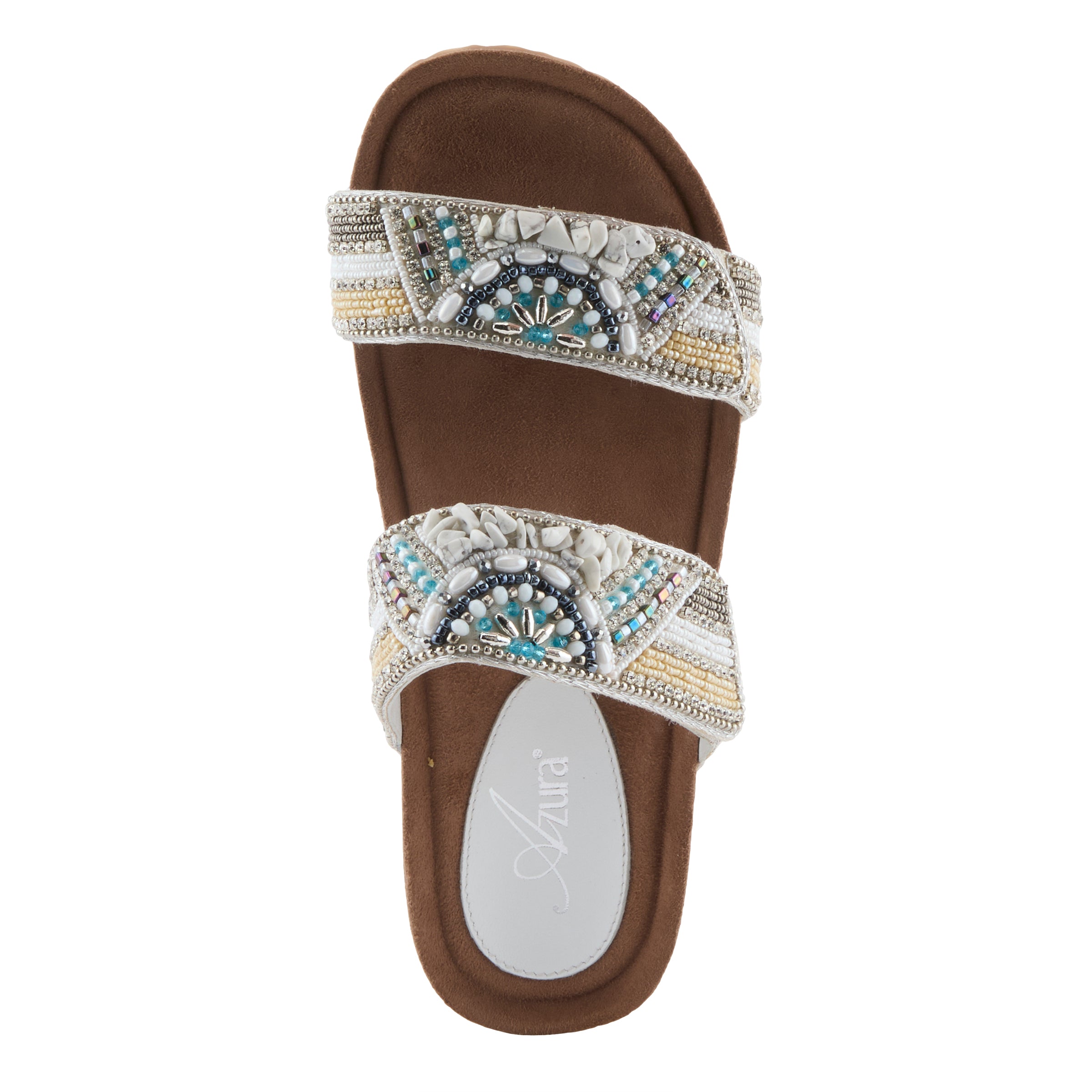 Azura Bahamian women's wedge slide sandal in white multi
