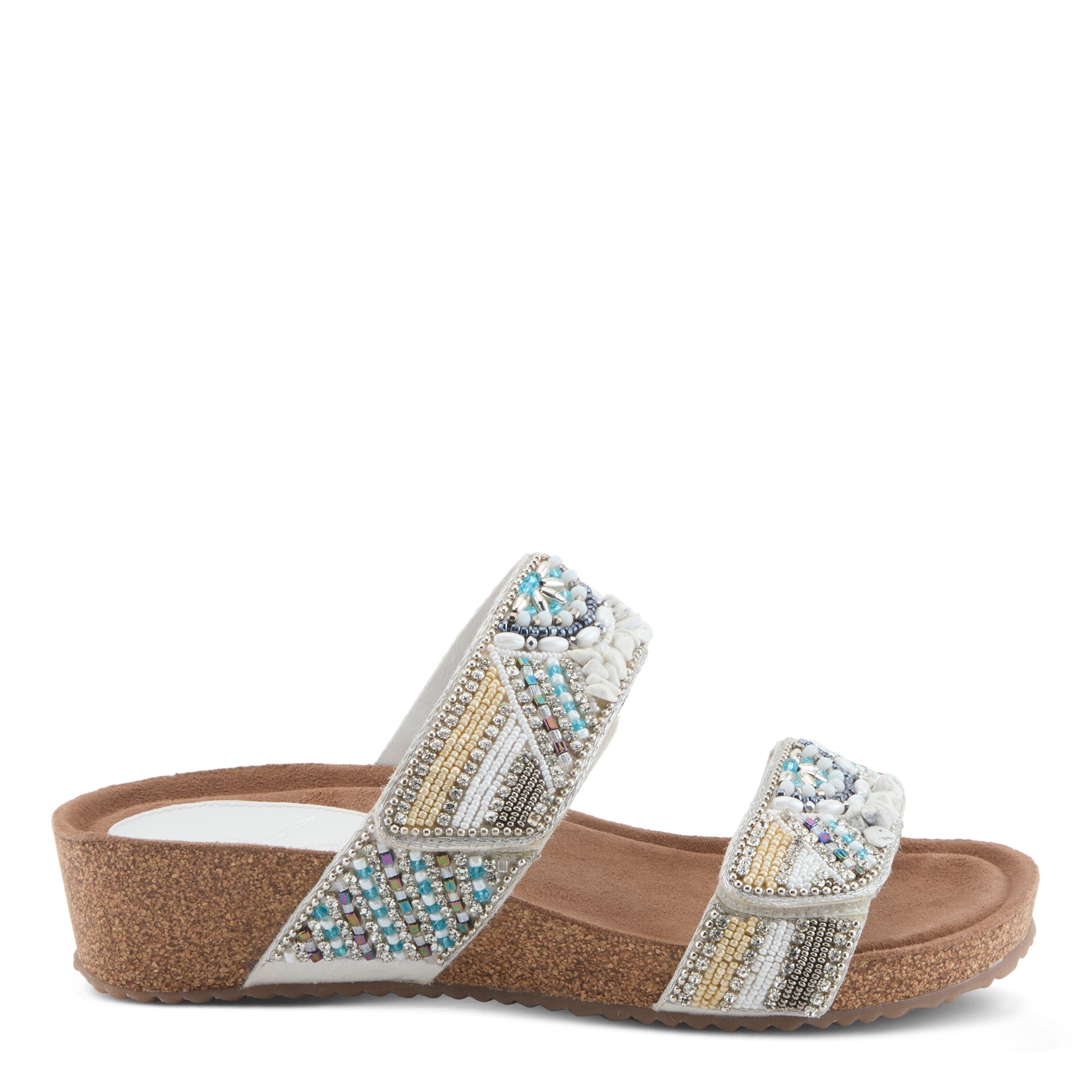 Azura Bahamian women's wedge slide sandal in white multi