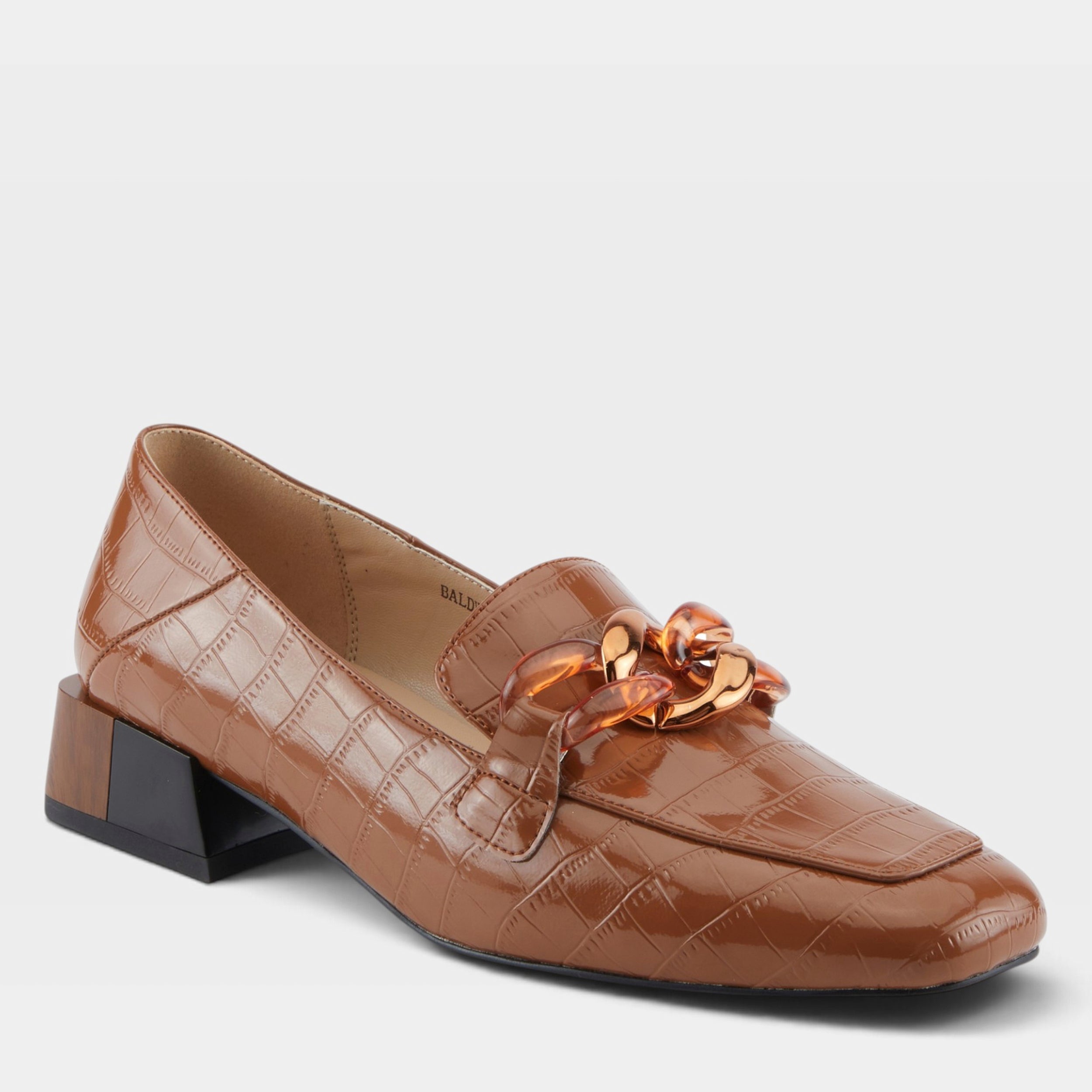 Azura Baldwin Camel Patent Shoe