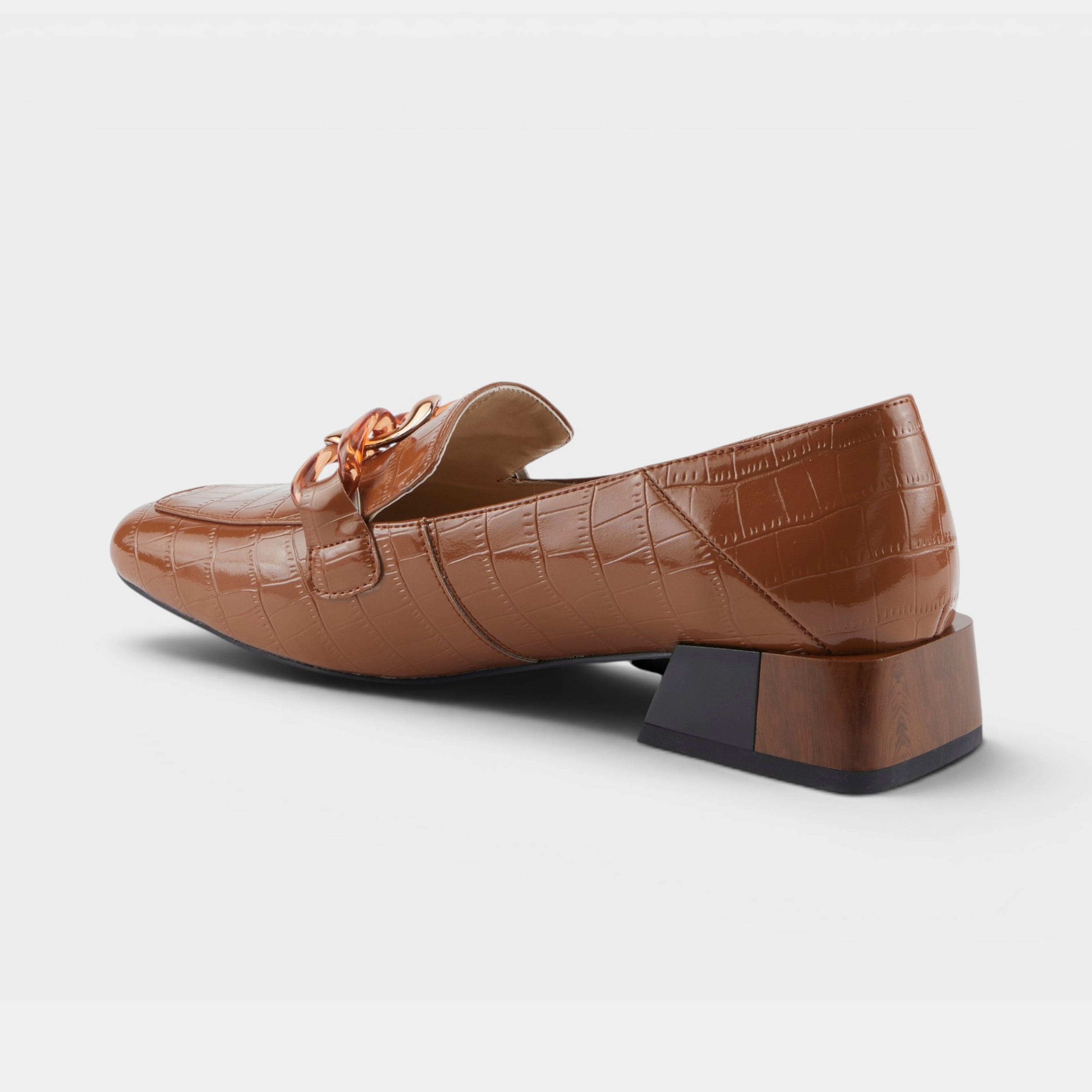 Azura Baldwin Camel Patent Shoe