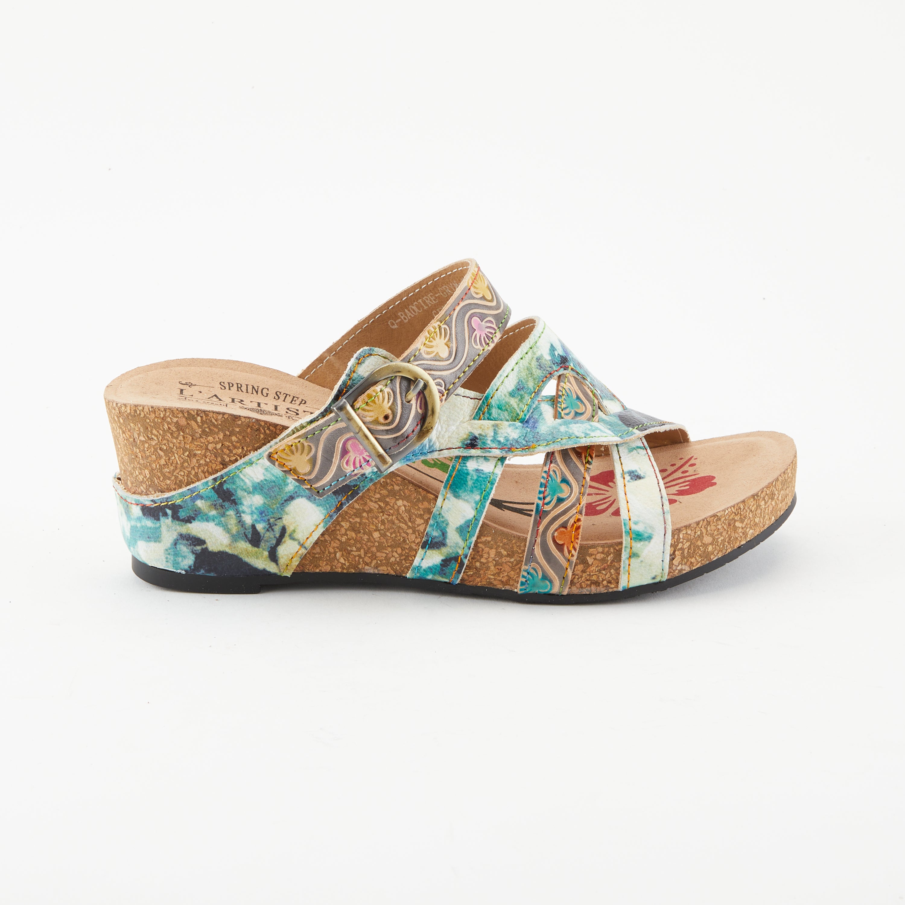 L'Artiste L'ARTISTE BAOCIRE SLIDE SANDALS sandal in camel multi with handcrafted leather design