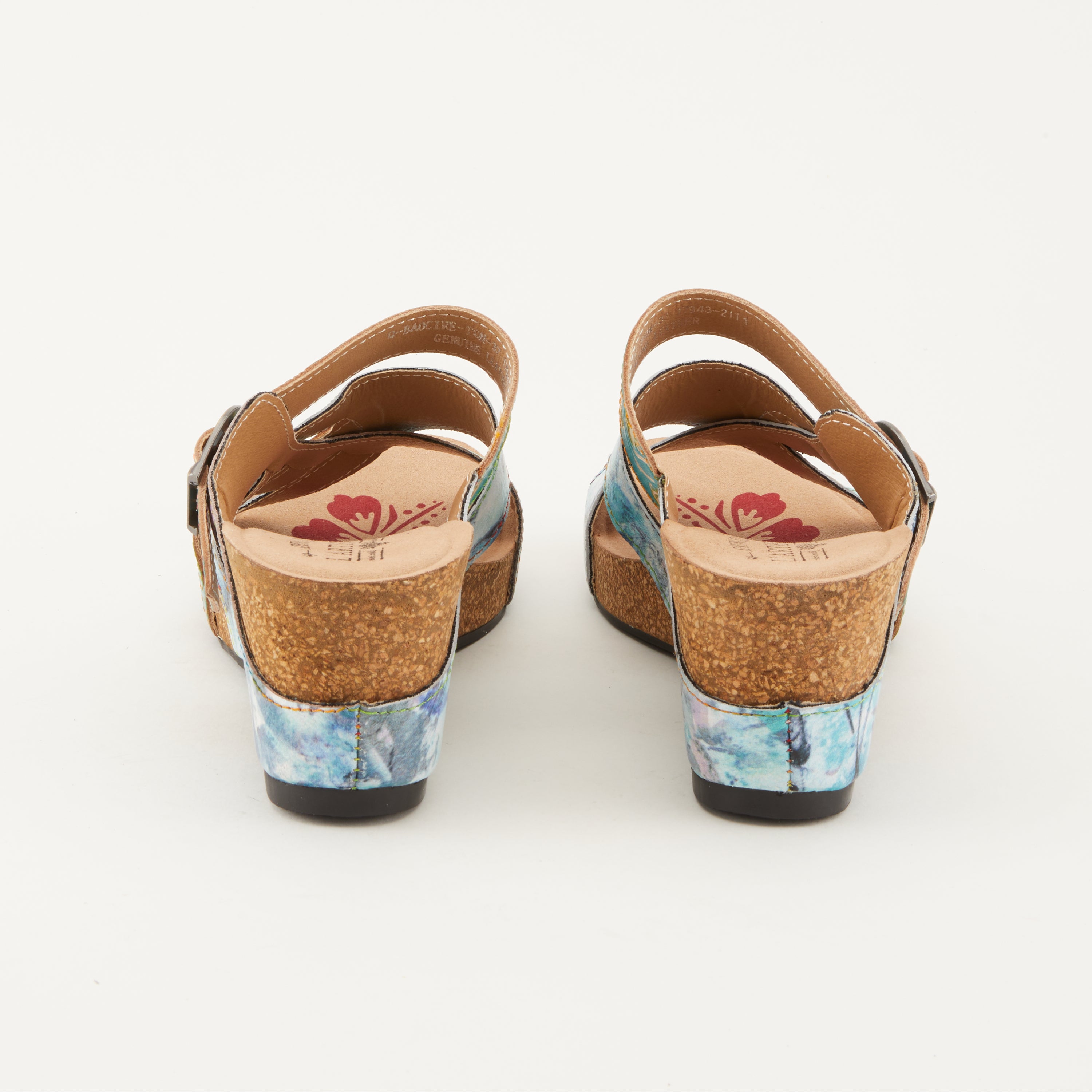 L'Artiste L'ARTISTE BAOCIRE SLIDE SANDALS sandal in turquoise multi with handcrafted leather design
