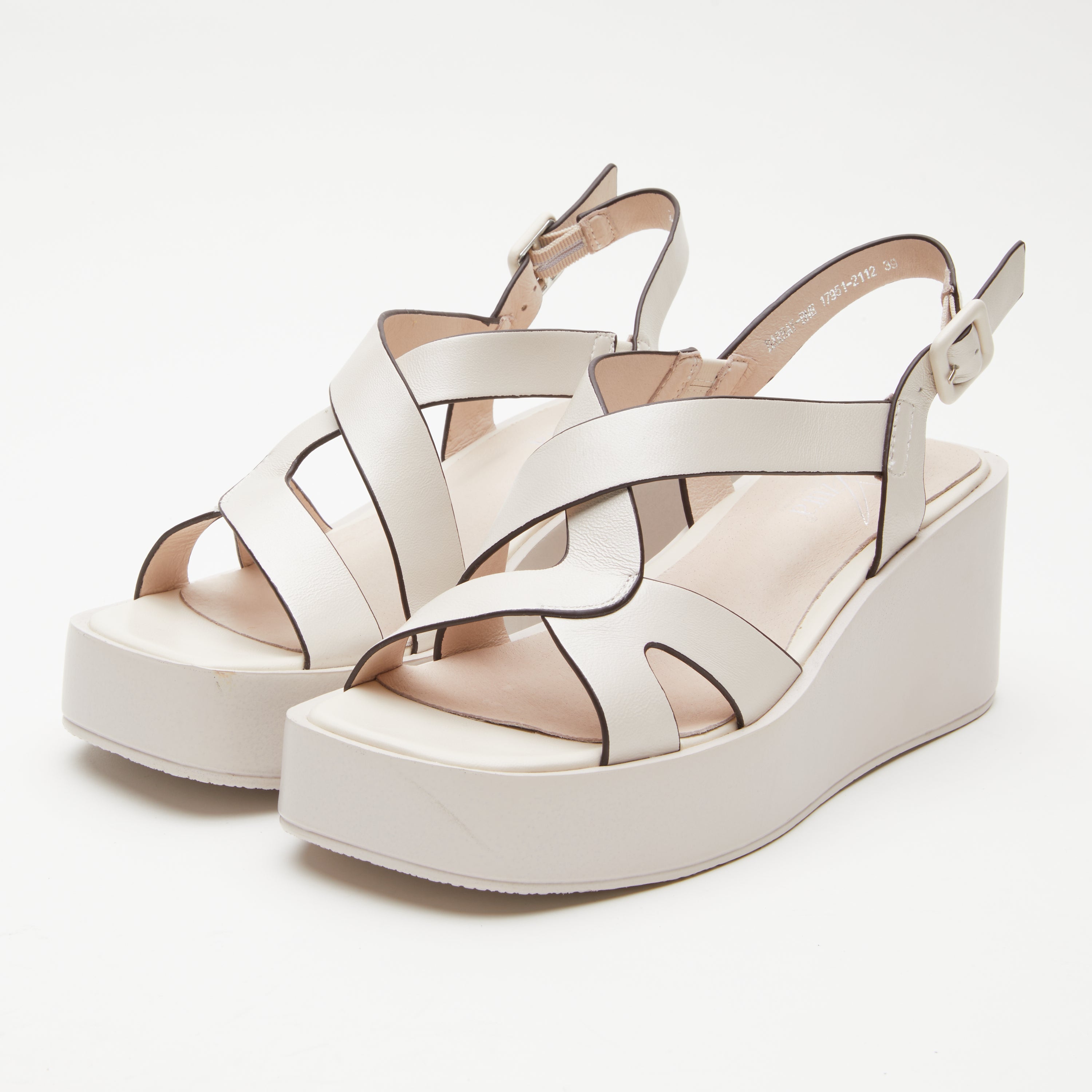 Azura Barbay Slingback women's wedge sandal in yellow with leather upper and buckle detail