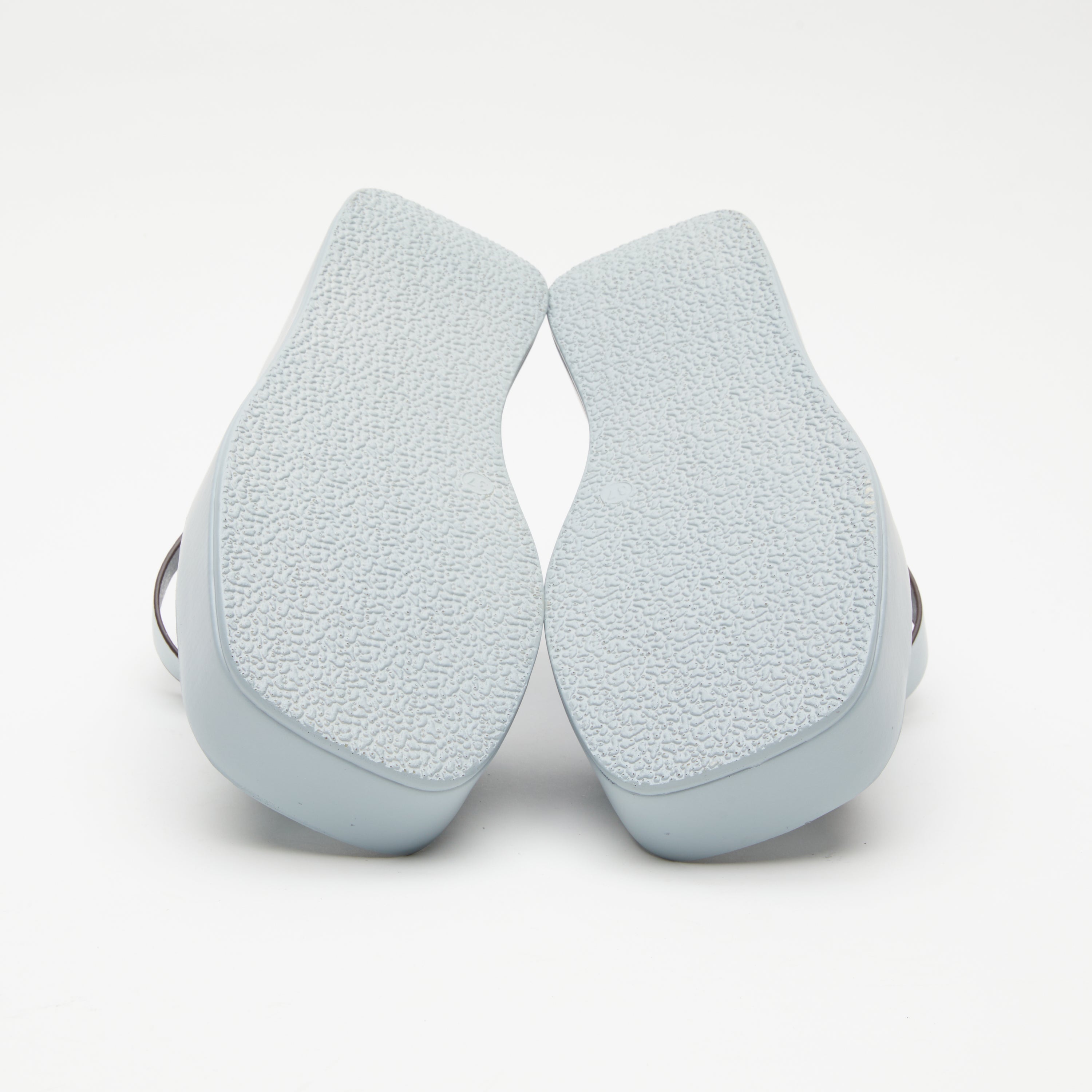 Azura Barbay Slingback women's wedge sandal in sky blue with leather upper and buckle detail