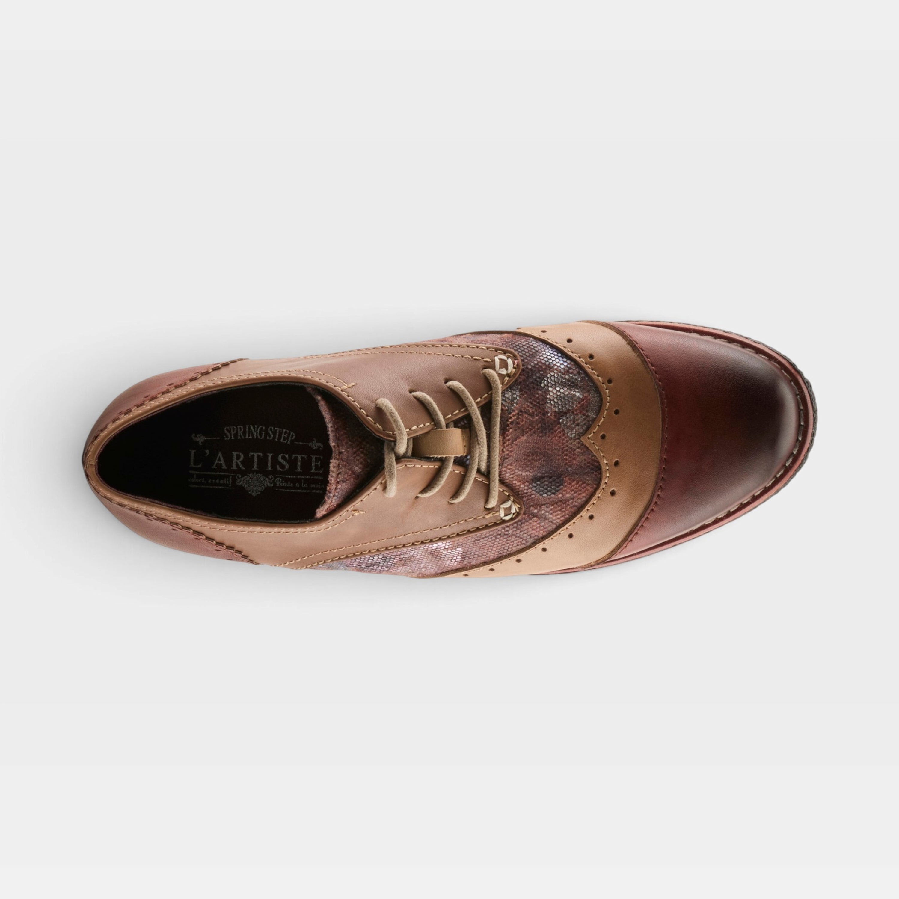 L'Artiste Bargiasti-Flo shoes in Brown Multi, top view