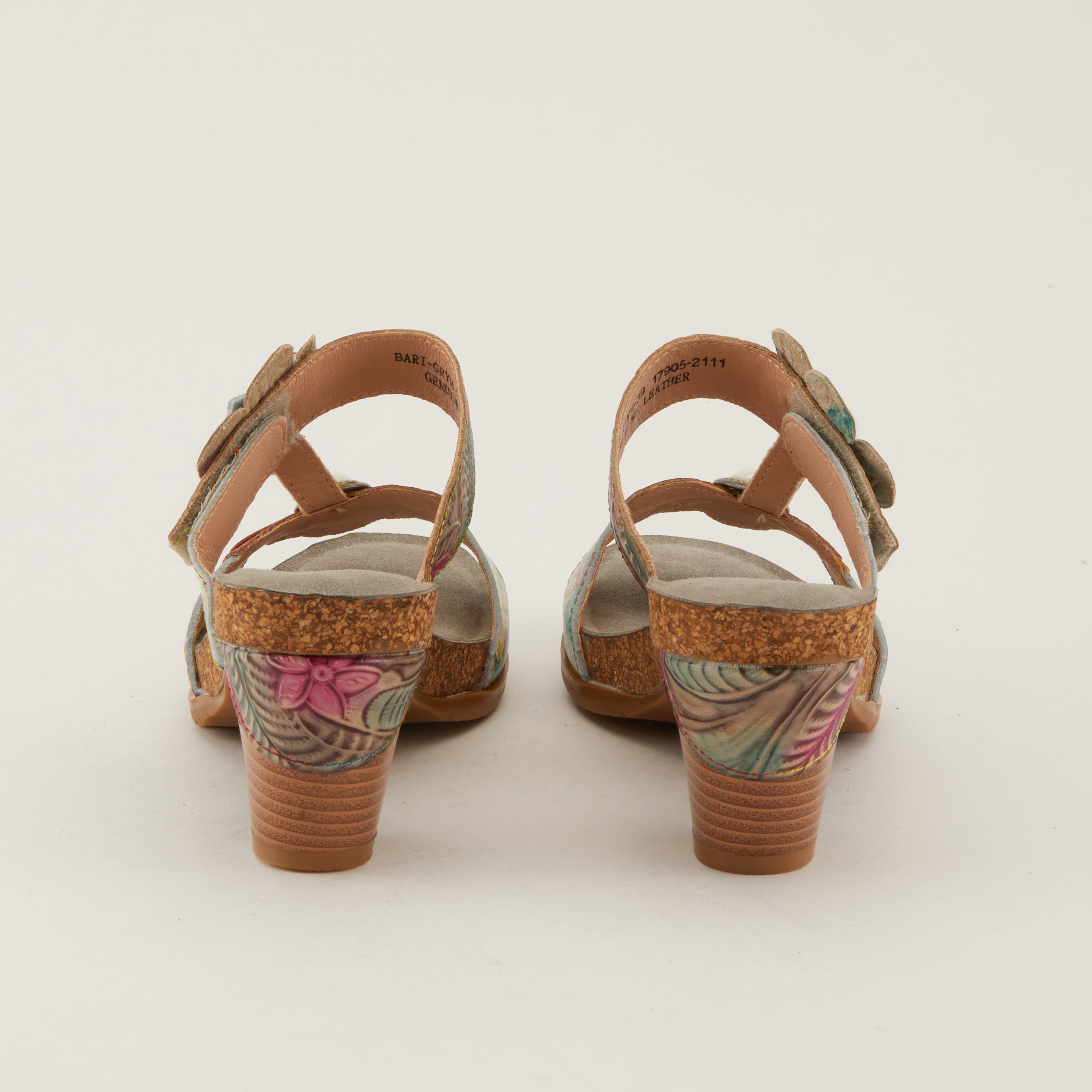 L'Artiste L'ARTISTE BARI PLATFORM SANDALS sandal in grey multi with handcrafted leather design