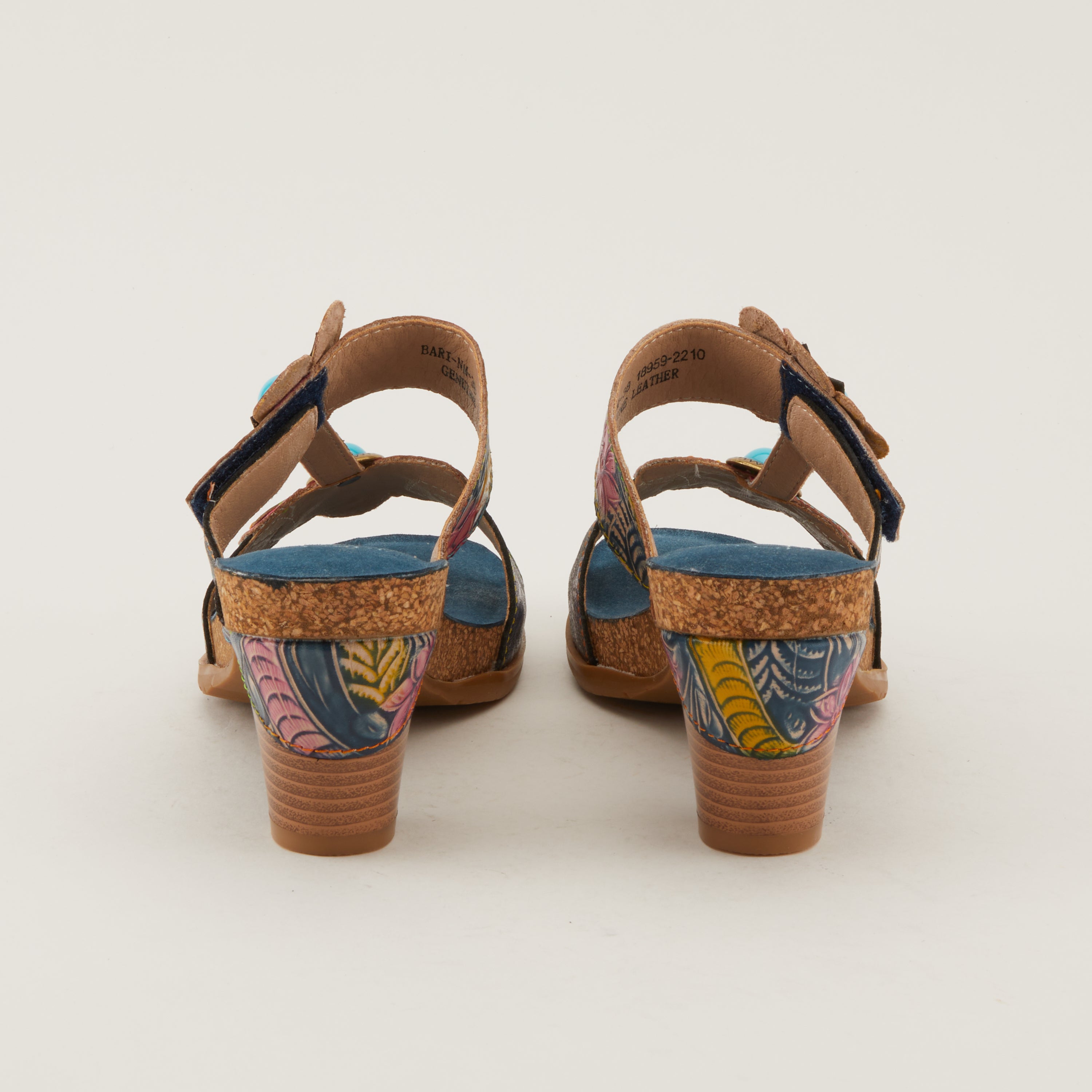 L'Artiste L'ARTISTE BARI PLATFORM SANDALS sandal in navy multi with handcrafted leather design
