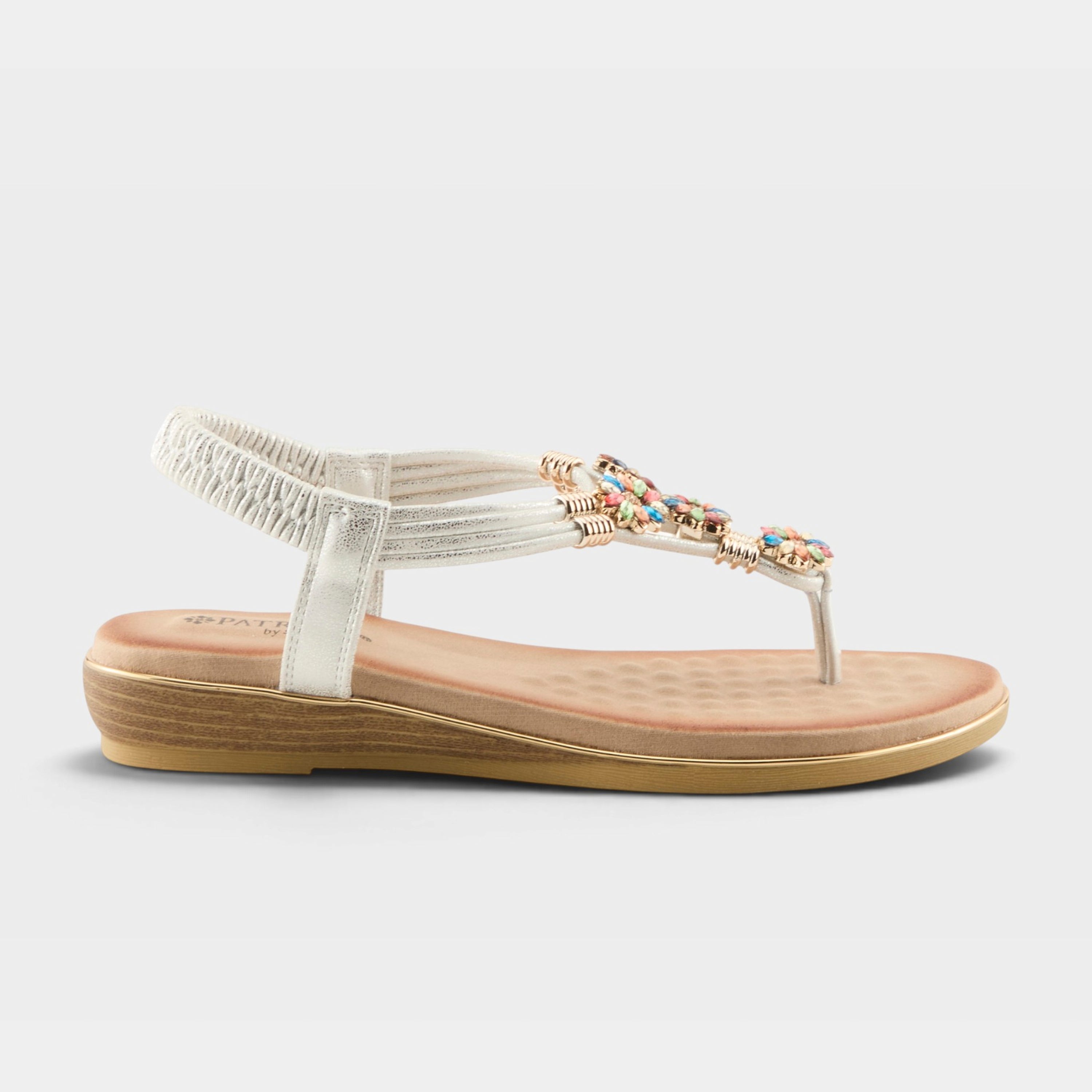 Patrizia Beamie White Metallic Sandal