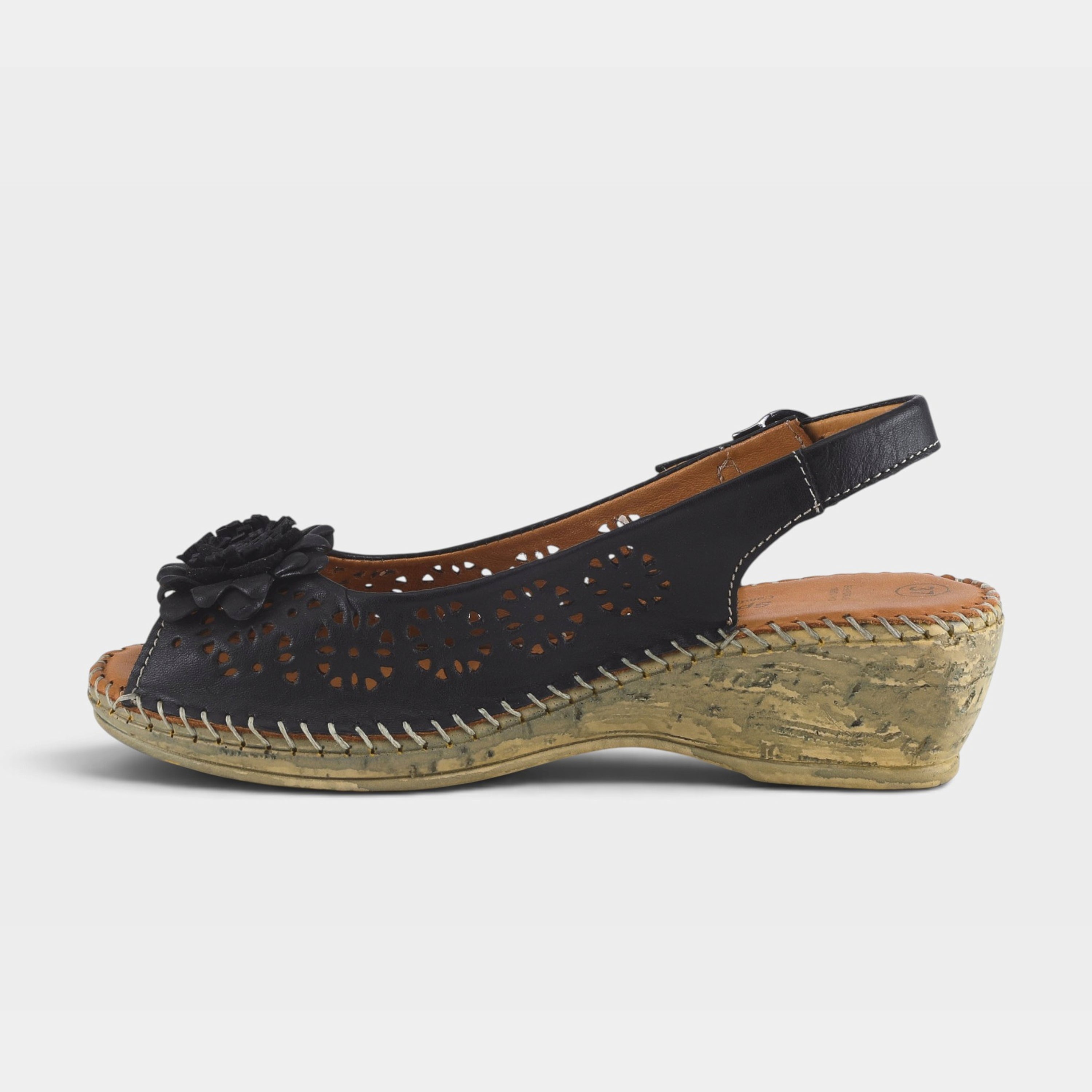 Spring Step Belford Black Sandal