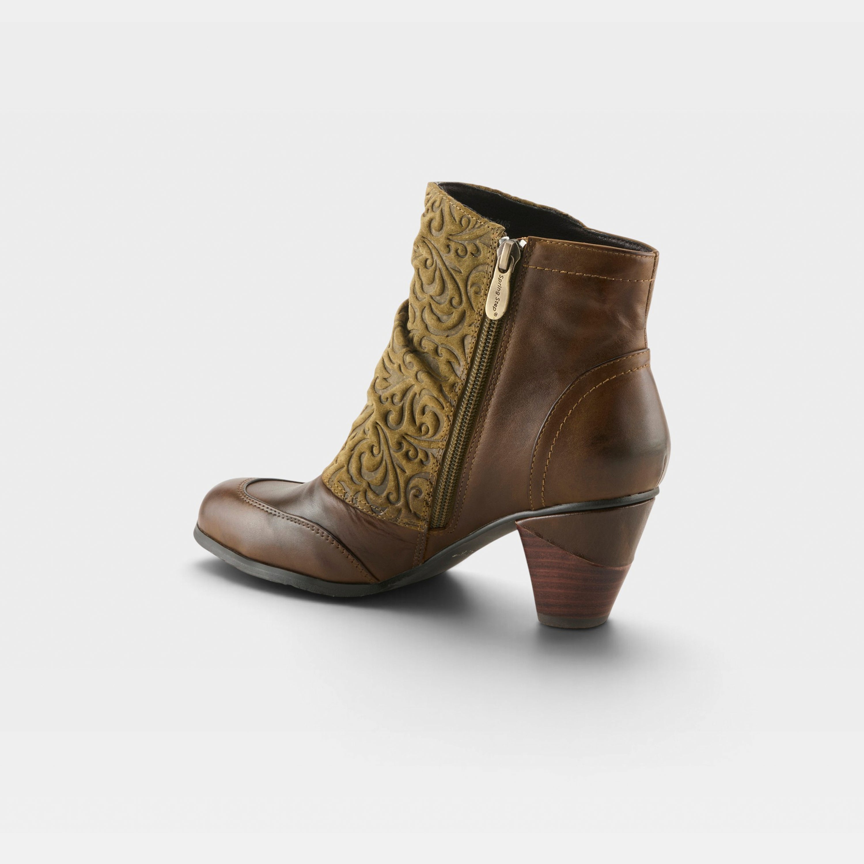L'Artiste Belgard boots in Olive, alternate angle view