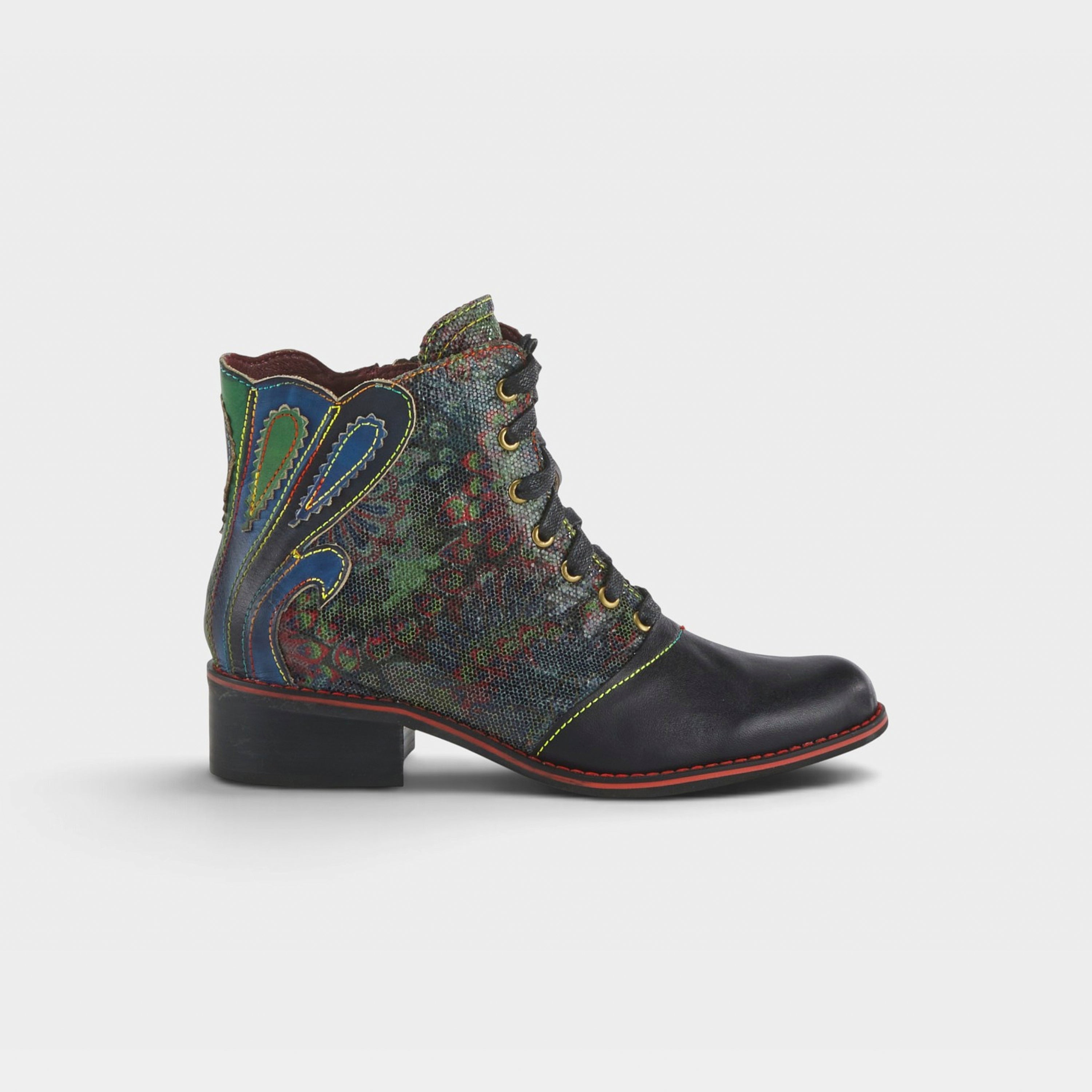 L'Artiste Benatar western bootie in Black Multi, hero view