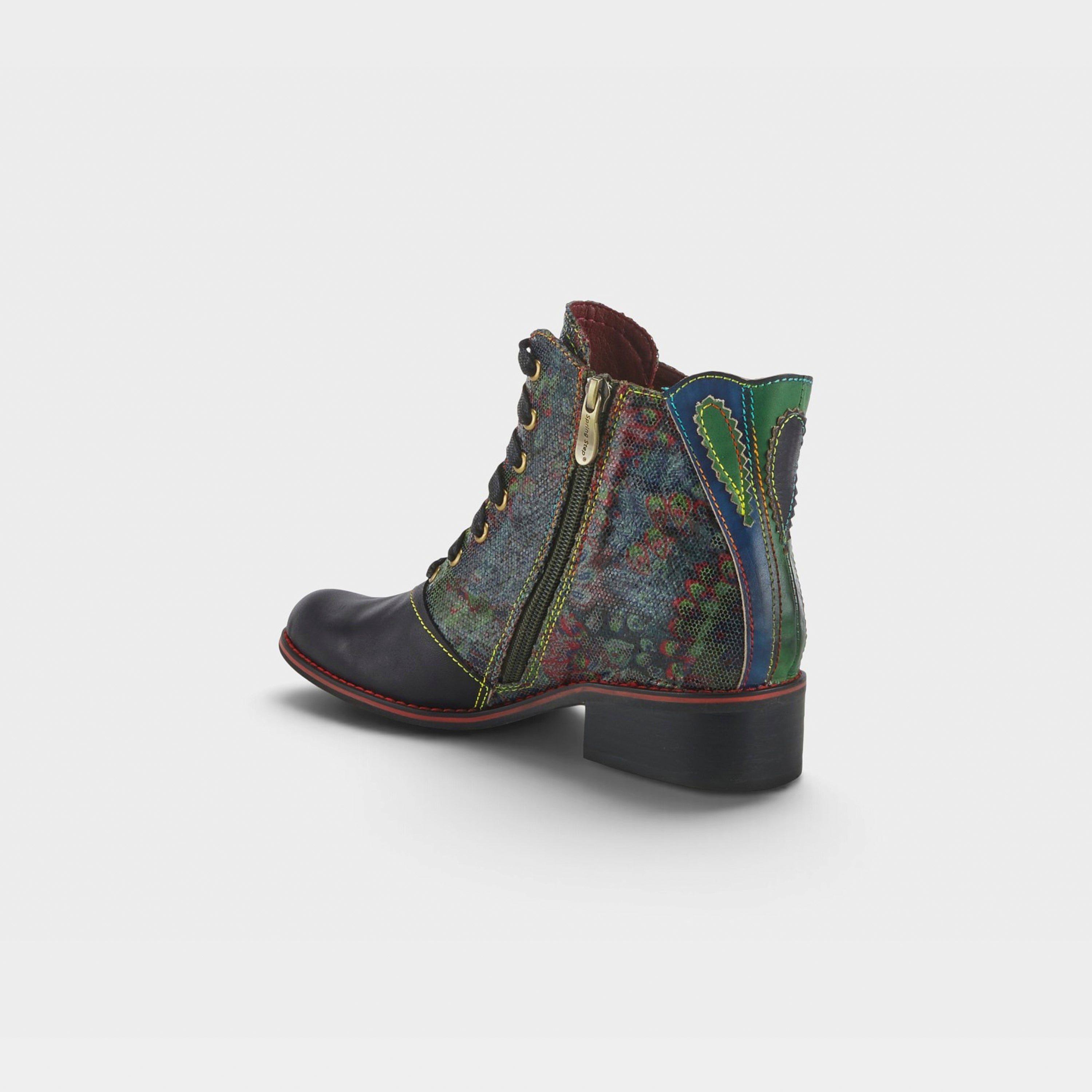 L'Artiste Benatar western bootie in Black Multi, alternate angle view