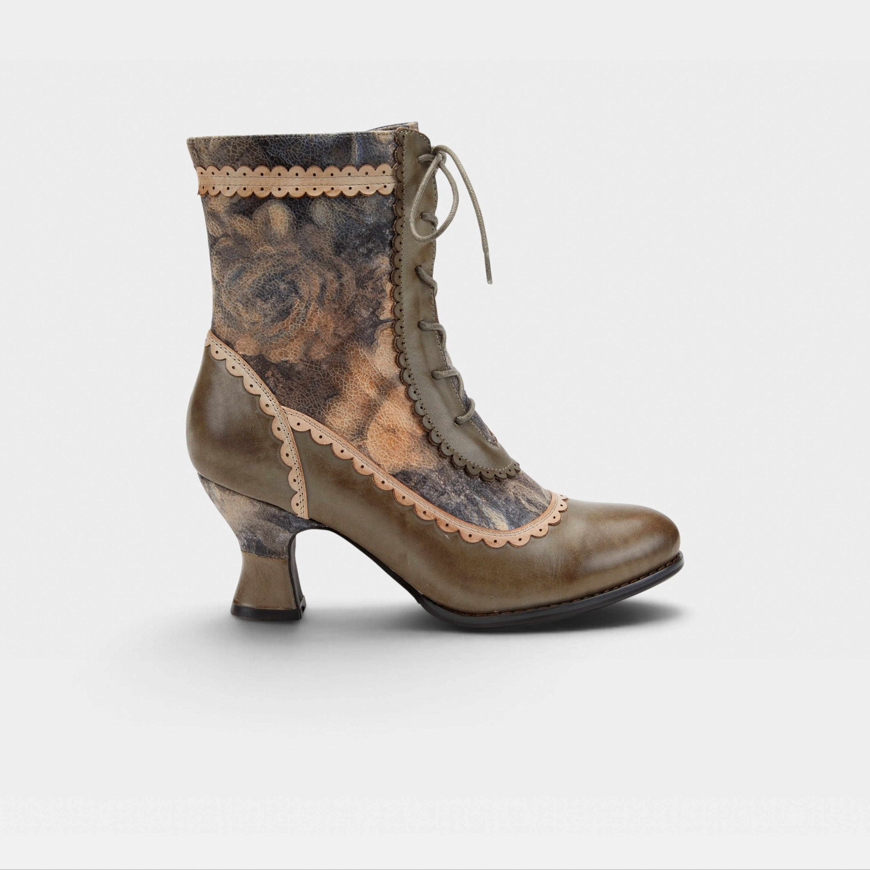 L'Artiste Bewitch-Floral bootie in Olive Multi, hero view
