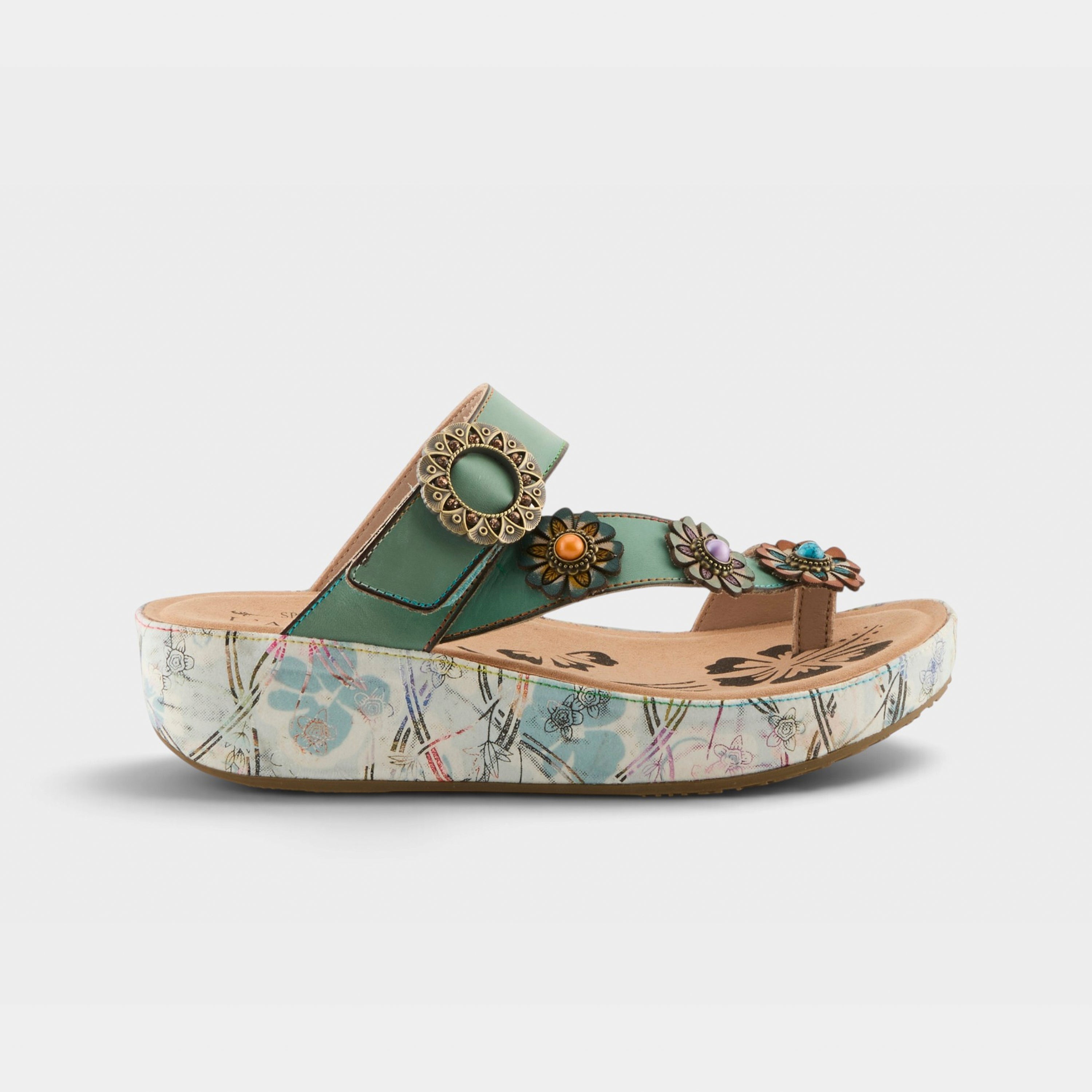 L'Artiste Blissbloom sandals in Mint Green, hero view