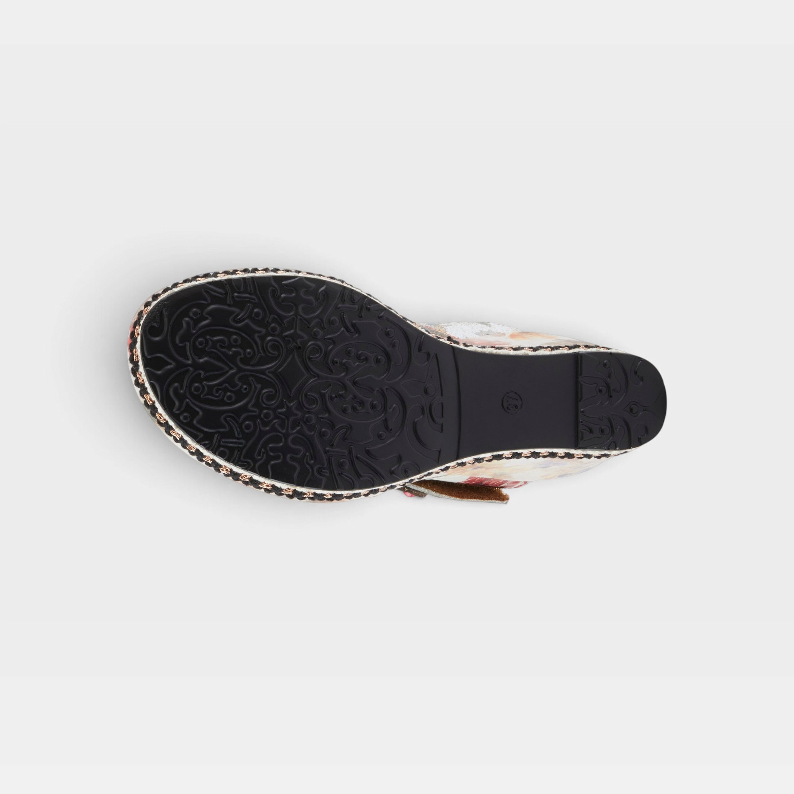 L'Artiste Blissful sandals in Ice Multi, outsole view