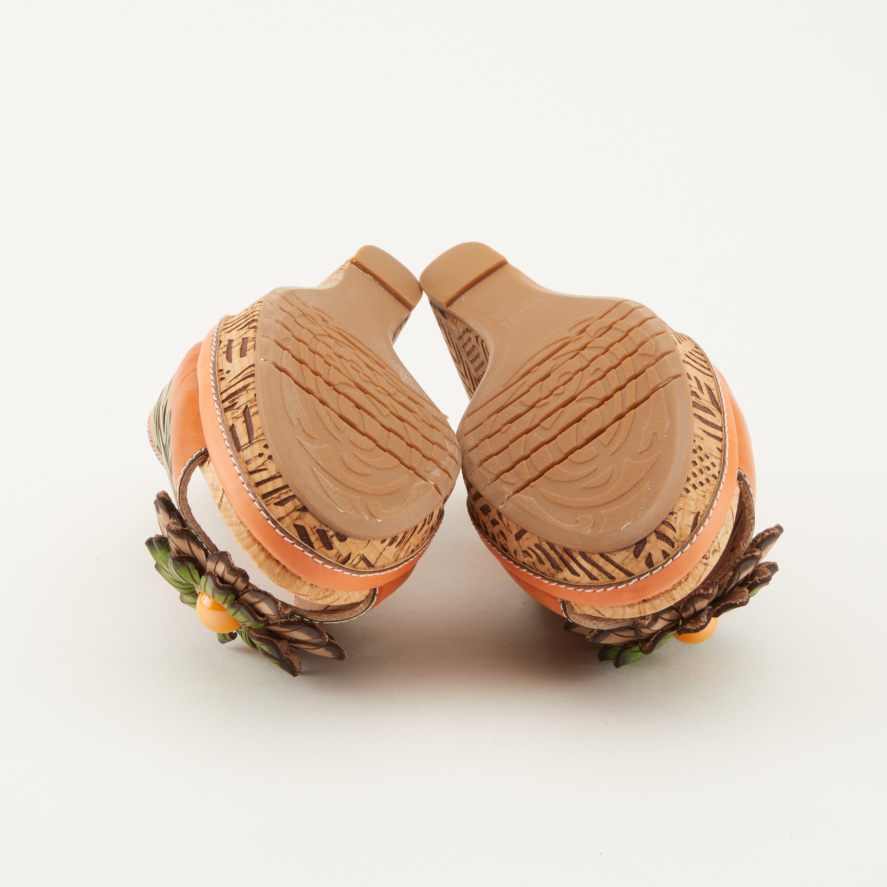 L'Artiste L'ARTISTE BLOOM SLIDE SANDALS sandal in mango multi with handcrafted leather design